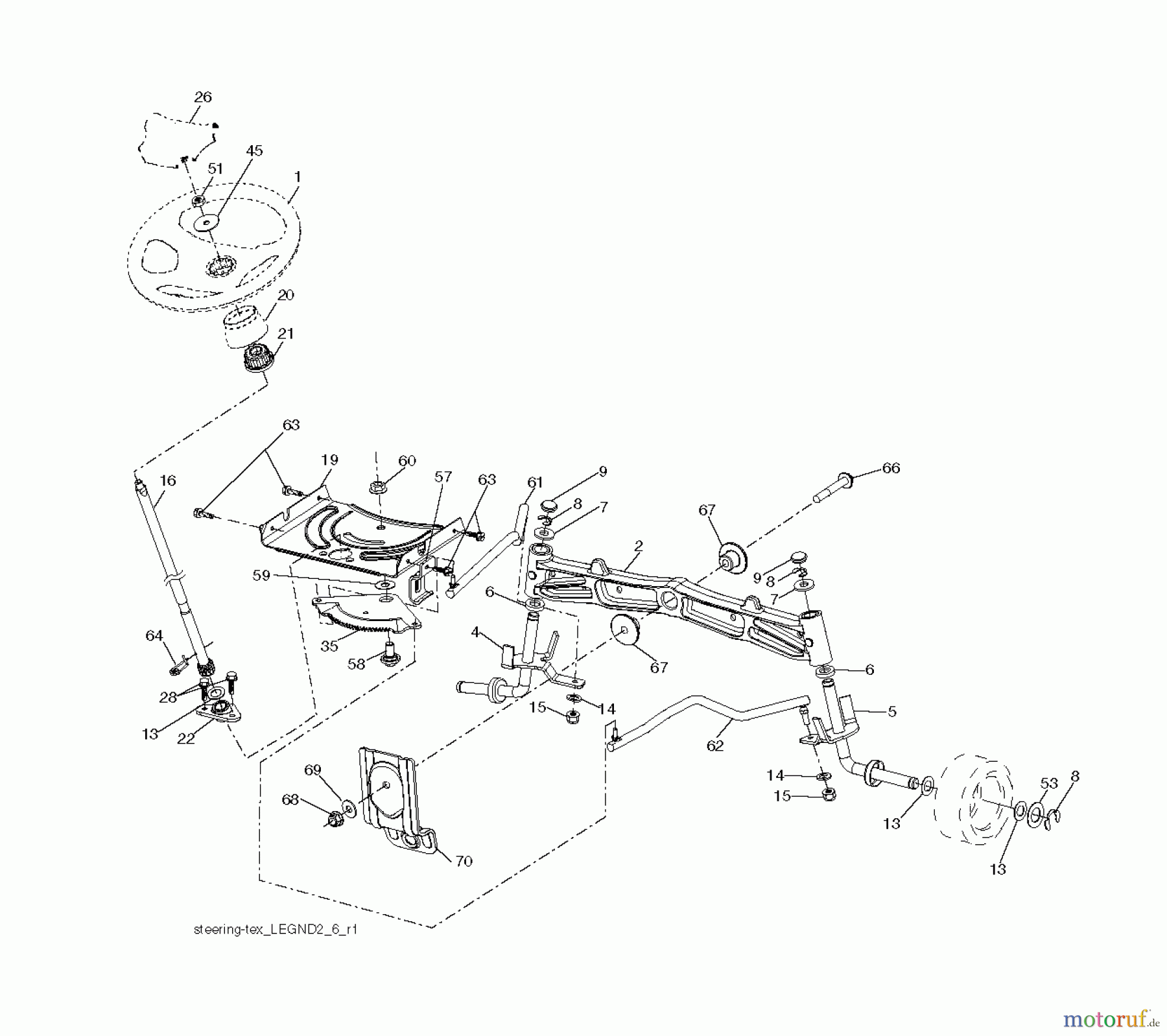 Poulan / Weed Eater Rasen und Gartentraktoren PB23H48YT (96042012602) - Poulan Pro Lawn Tractor (2011-08) STEERING