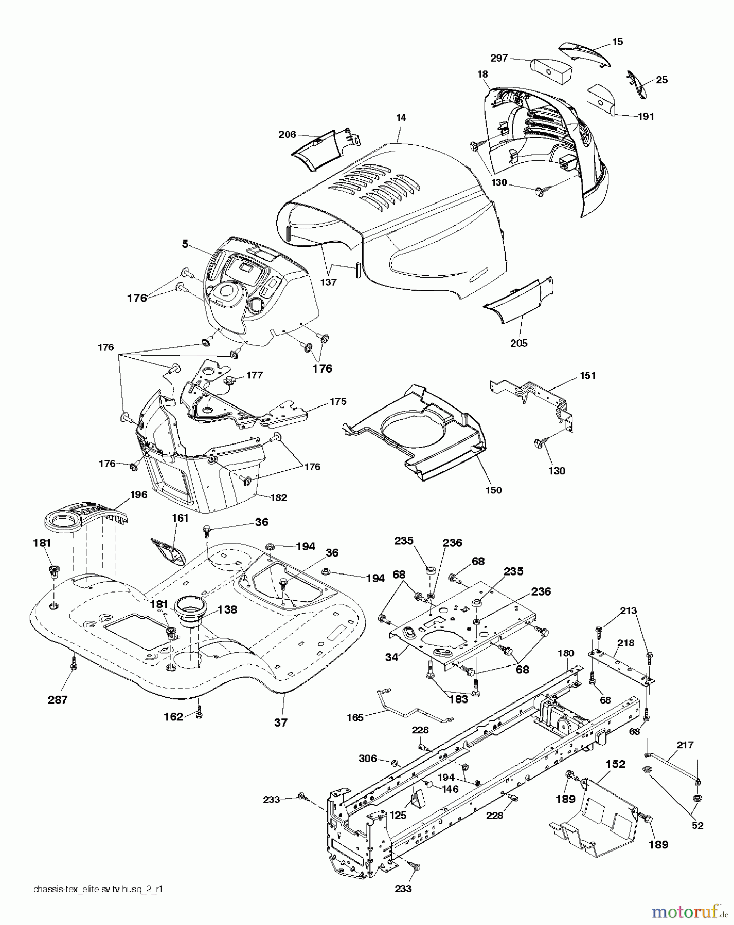 Poulan / Weed Eater Rasen und Gartentraktoren PB23H48YT (96042012604) - Poulan Pro Lawn Tractor (2013-04) CHASSIS ENCLOSURES