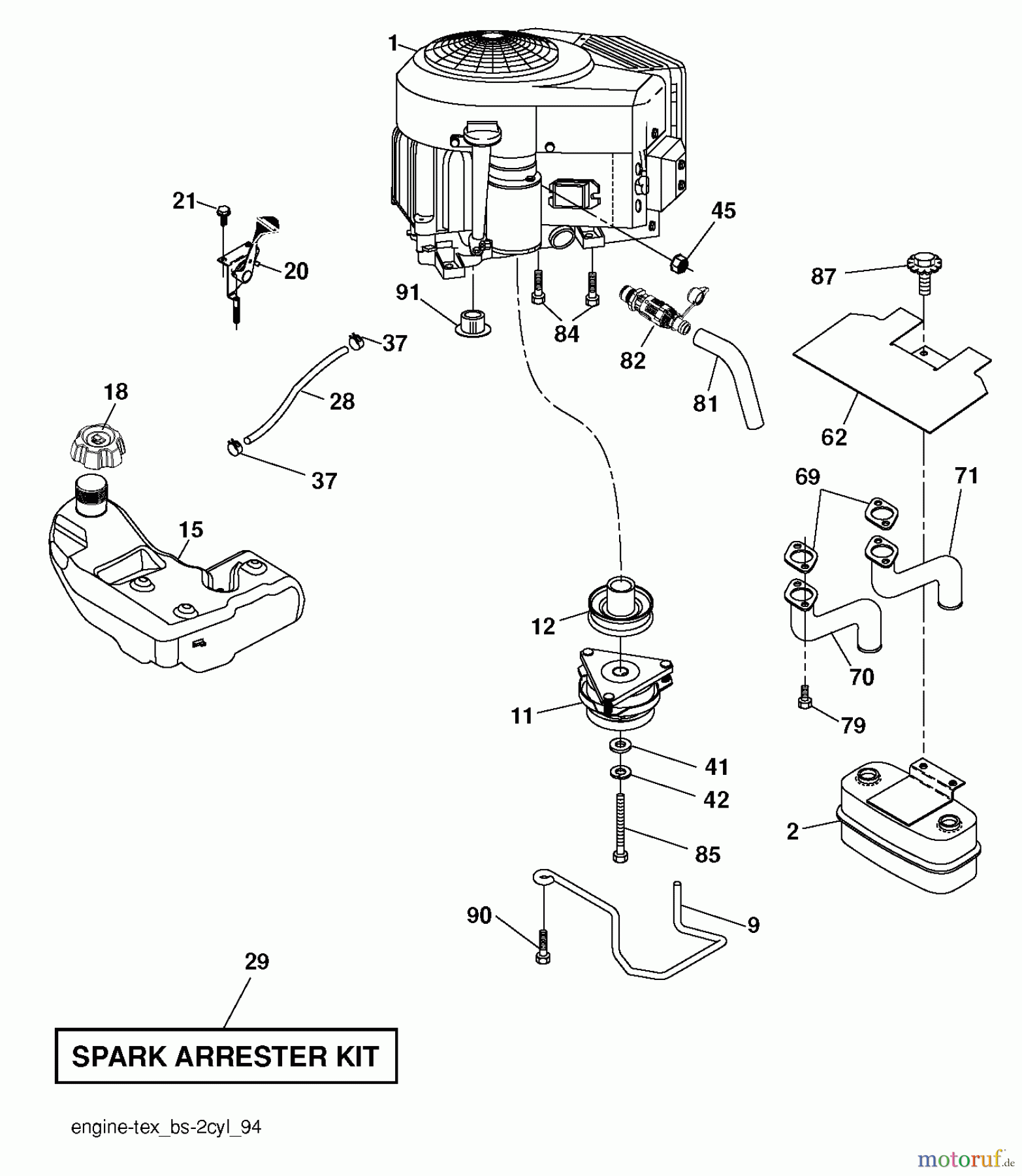 Poulan / Weed Eater Rasen und Gartentraktoren PB23H48YT (96042012604) - Poulan Pro Lawn Tractor (2013-04) ENGINE