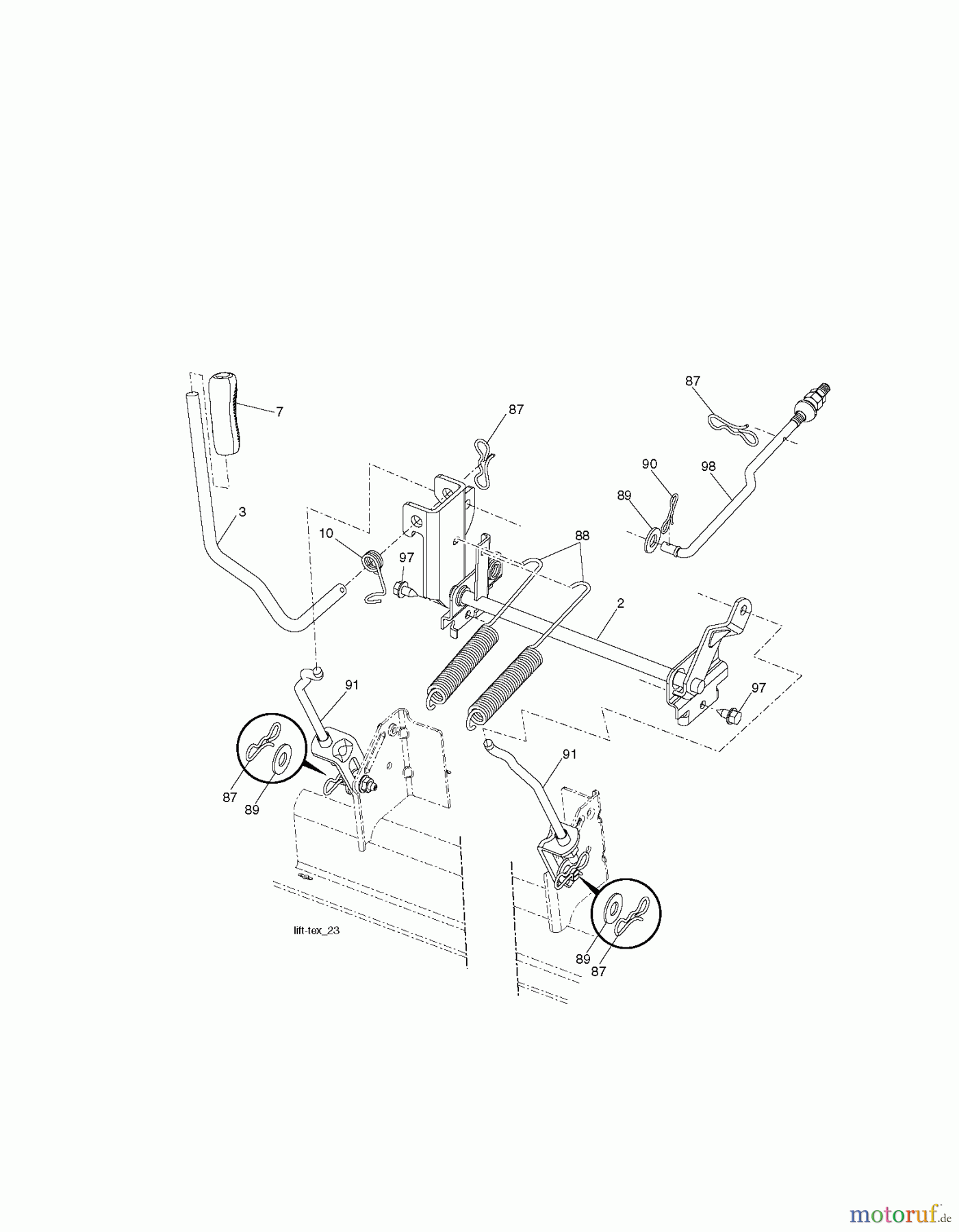 Poulan / Weed Eater Rasen und Gartentraktoren PB26H54YT (96042012700) - Poulan Pro Lawn Tractor (2010-12) MOWER LIFT / DECK LIFT