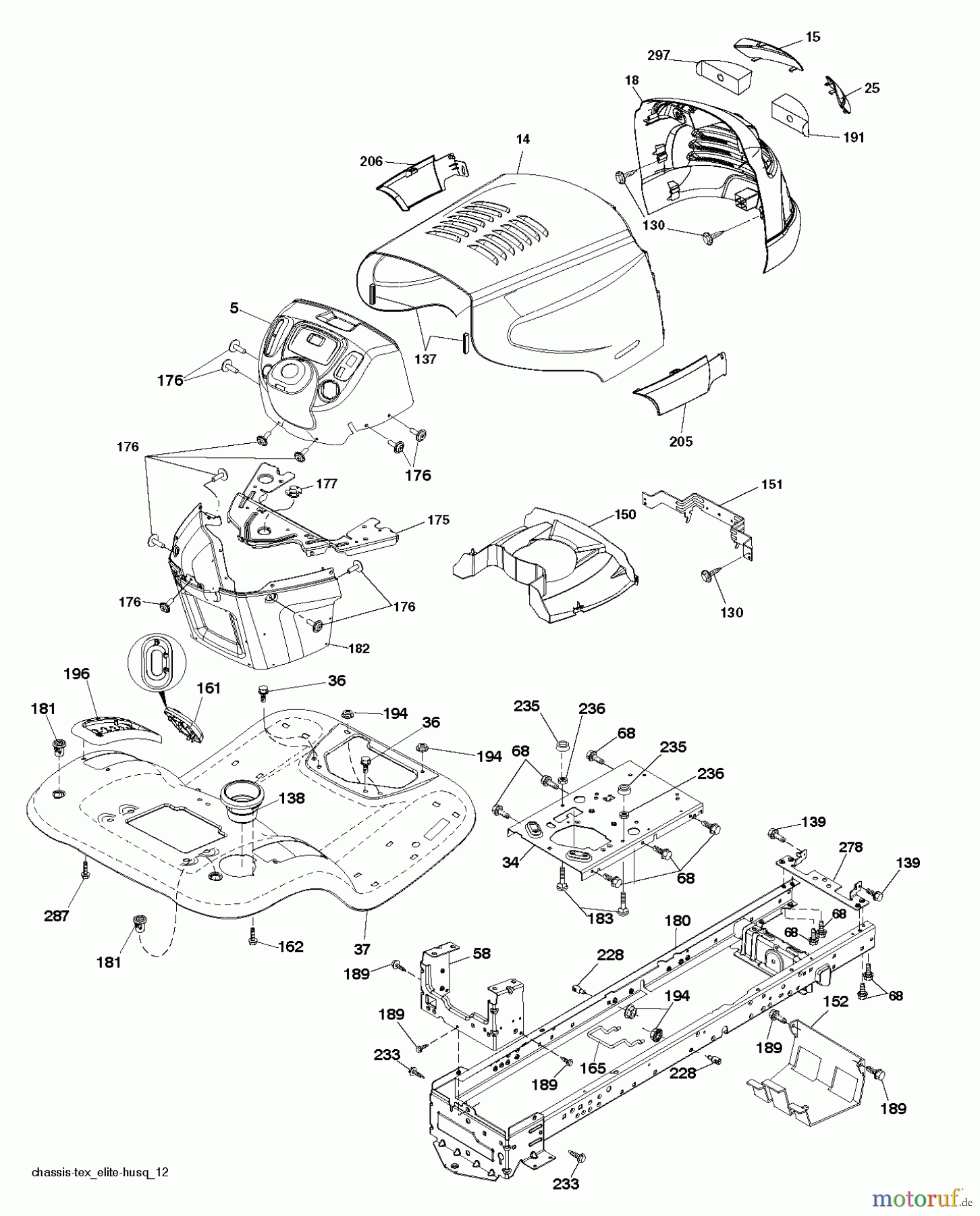 Poulan / Weed Eater Rasen und Gartentraktoren PB26H54YT (96042012702) - Poulan Pro Lawn Tractor (2011-07) CHASSIS ENCLOSURES
