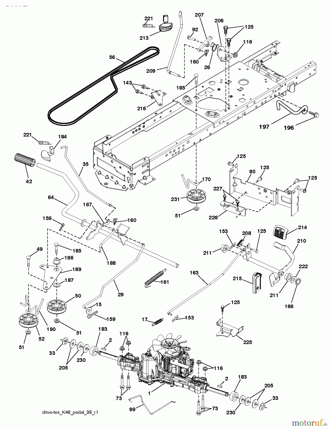 Poulan / Weed Eater Rasen und Gartentraktoren PB26H54YT (96042012702) - Poulan Pro Lawn Tractor (2011-07) DRIVE