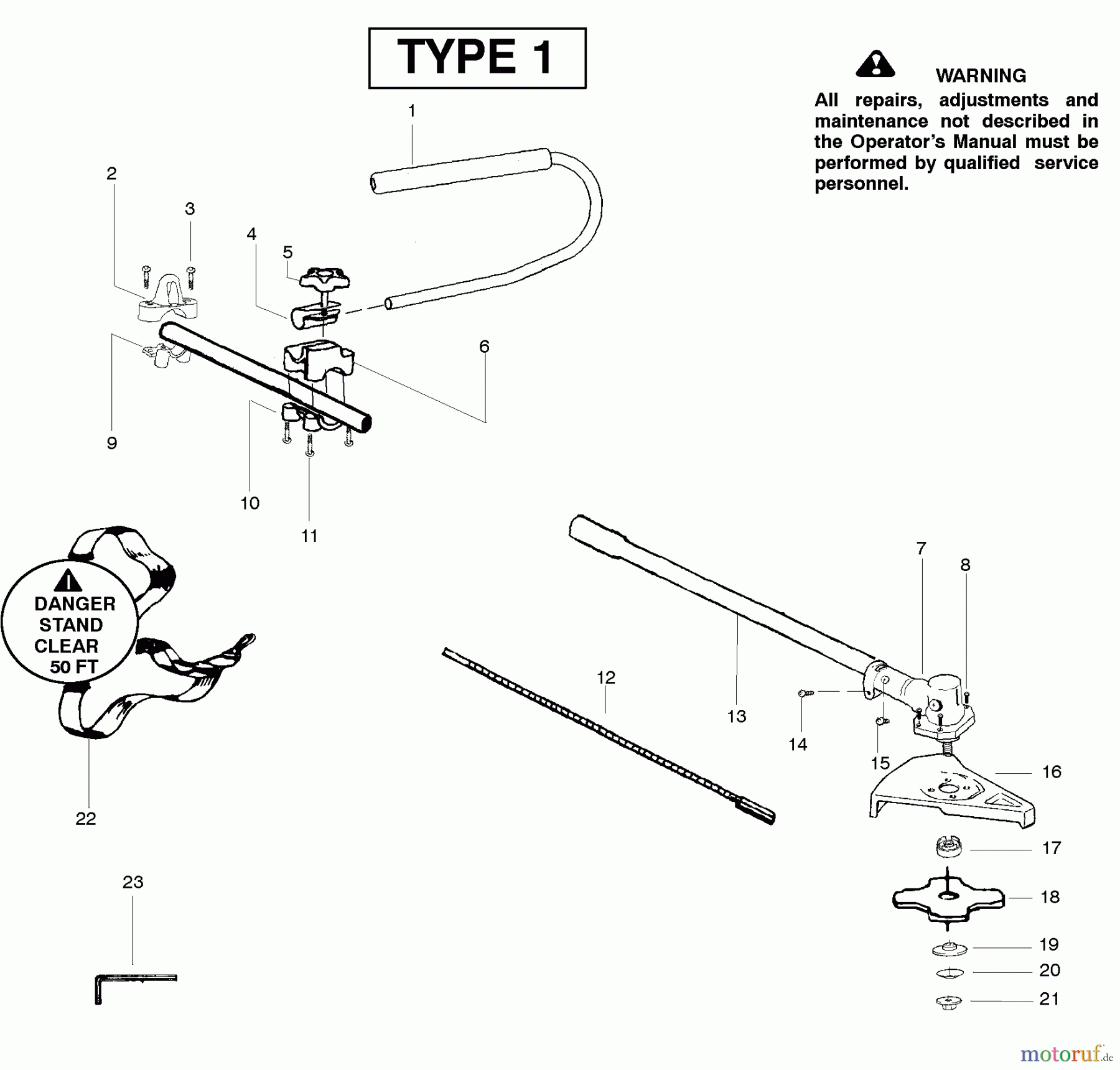 Poulan / Weed Eater Zubehör 4000C (Type 1) - Weed Eater Weed N Cut Brush-Cutter Attachment Shaft Type 1