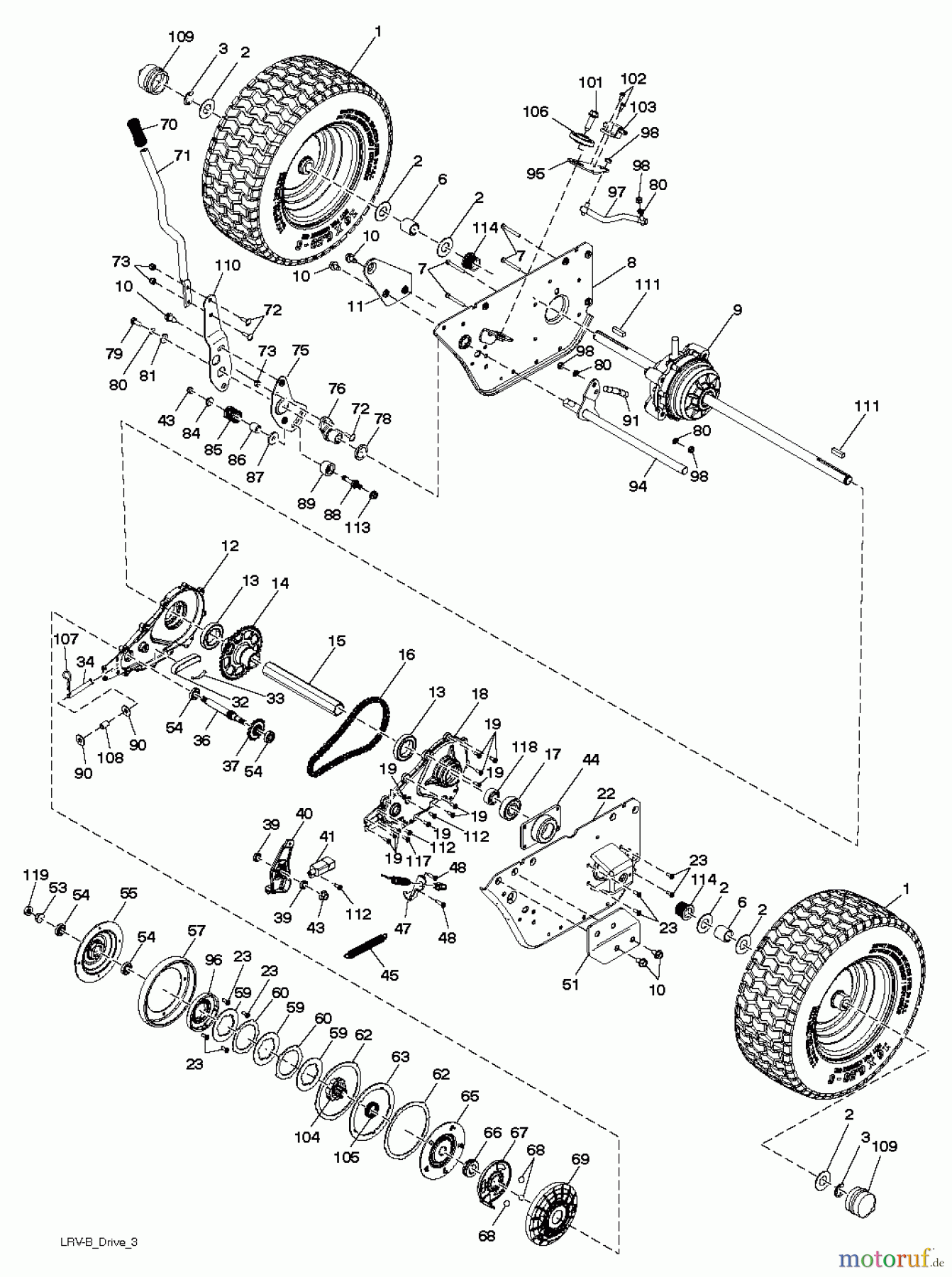  Poulan / Weed Eater Rasen und Gartentraktoren WELRVBA30 (96026000101) - Weed Eater Lawn Tractor (2011-10) DRIVE