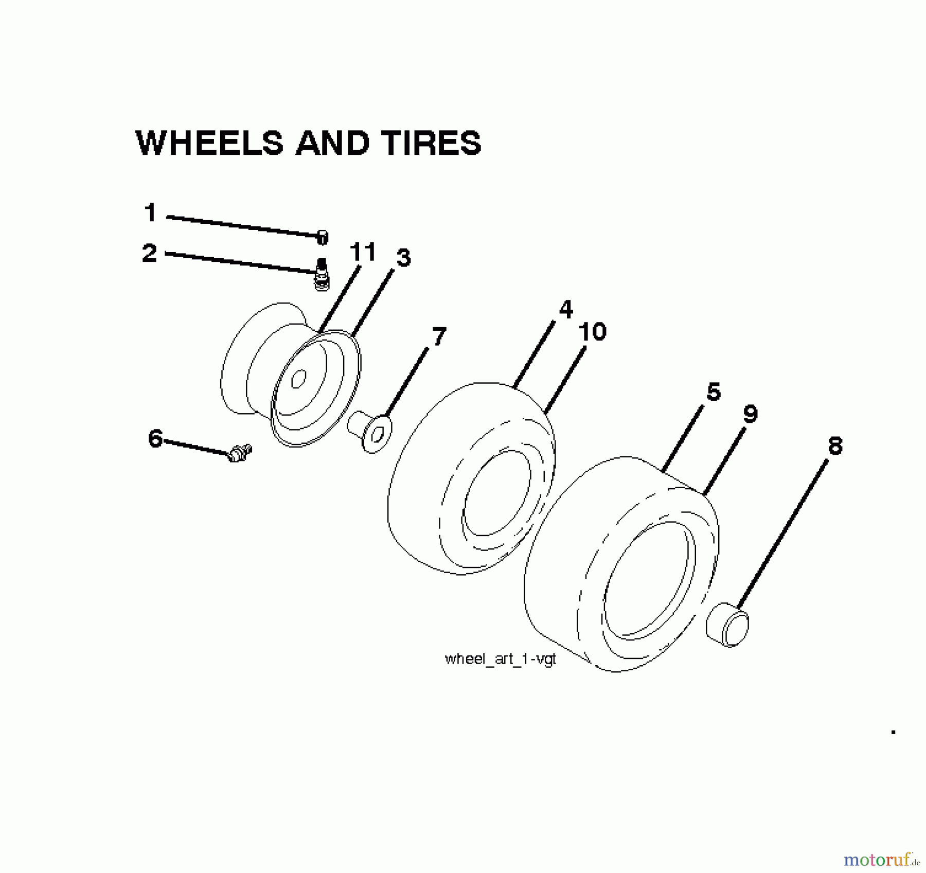 Poulan / Weed Eater Rasen und Gartentraktoren PBGT26H54 (96042012800) - Poulan Pro Lawn Tractor (2011-01) WHEELS TIRES