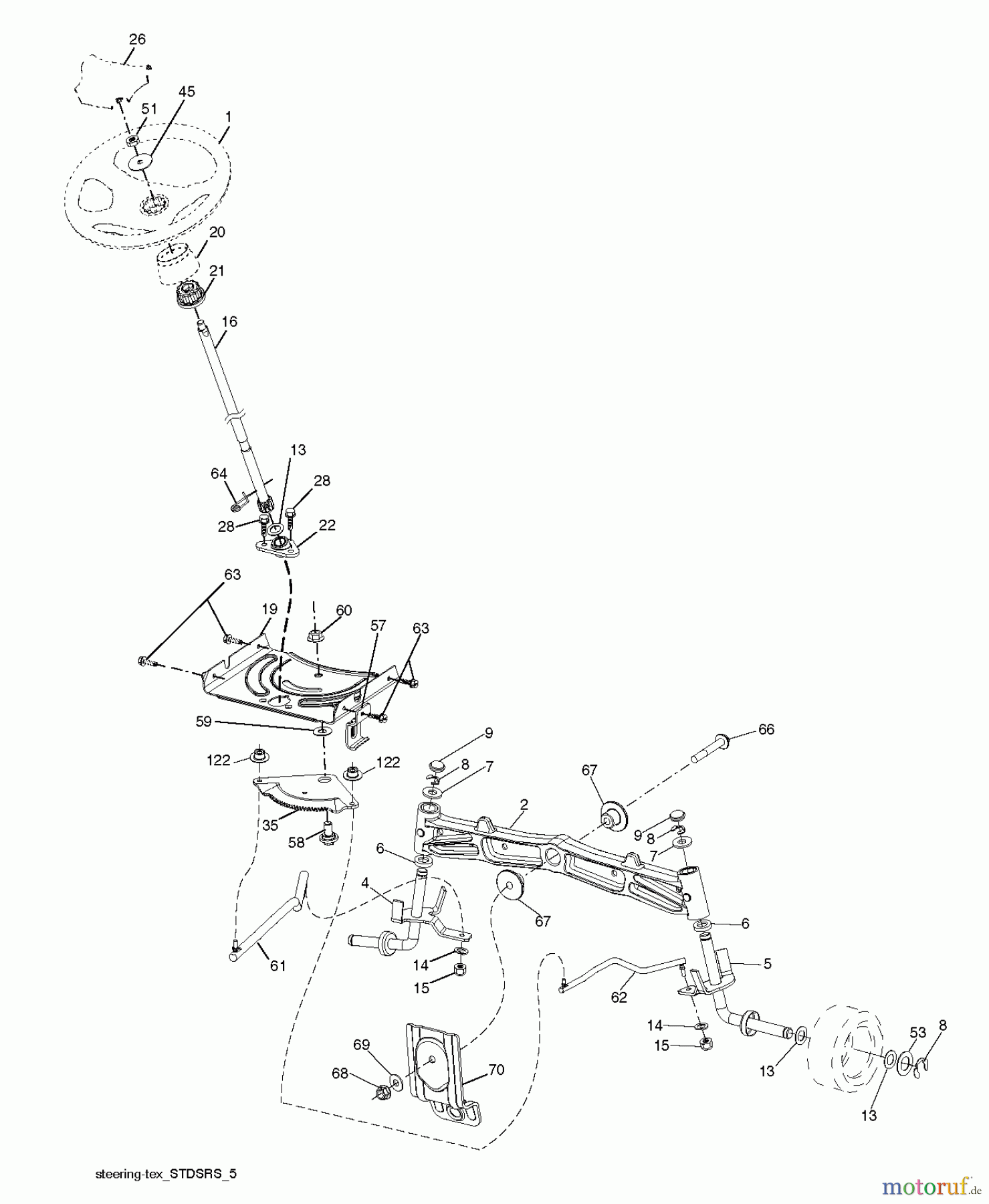 Poulan / Weed Eater Rasen und Gartentraktoren PBGT26H54 (96048002001) - Poulan Pro Lawn Tractor (2012-01) STEERING