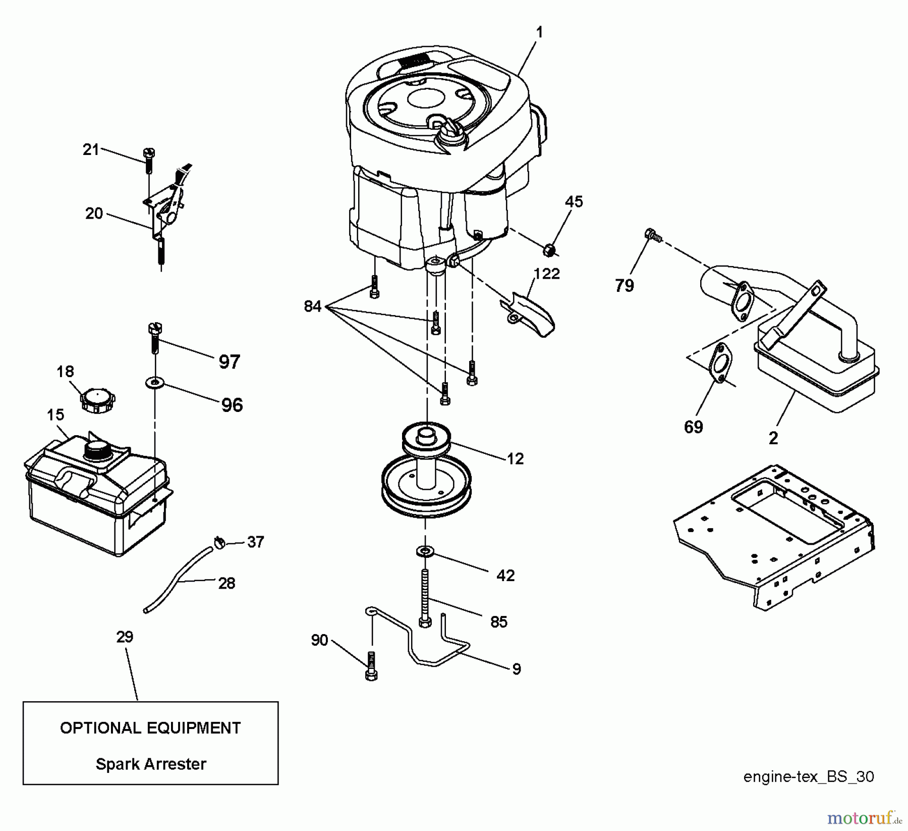 Poulan / Weed Eater Rasen und Gartentraktoren PO10530LT (96048003901) - Poulan Lawn Tractor (2012-12) ENGINE