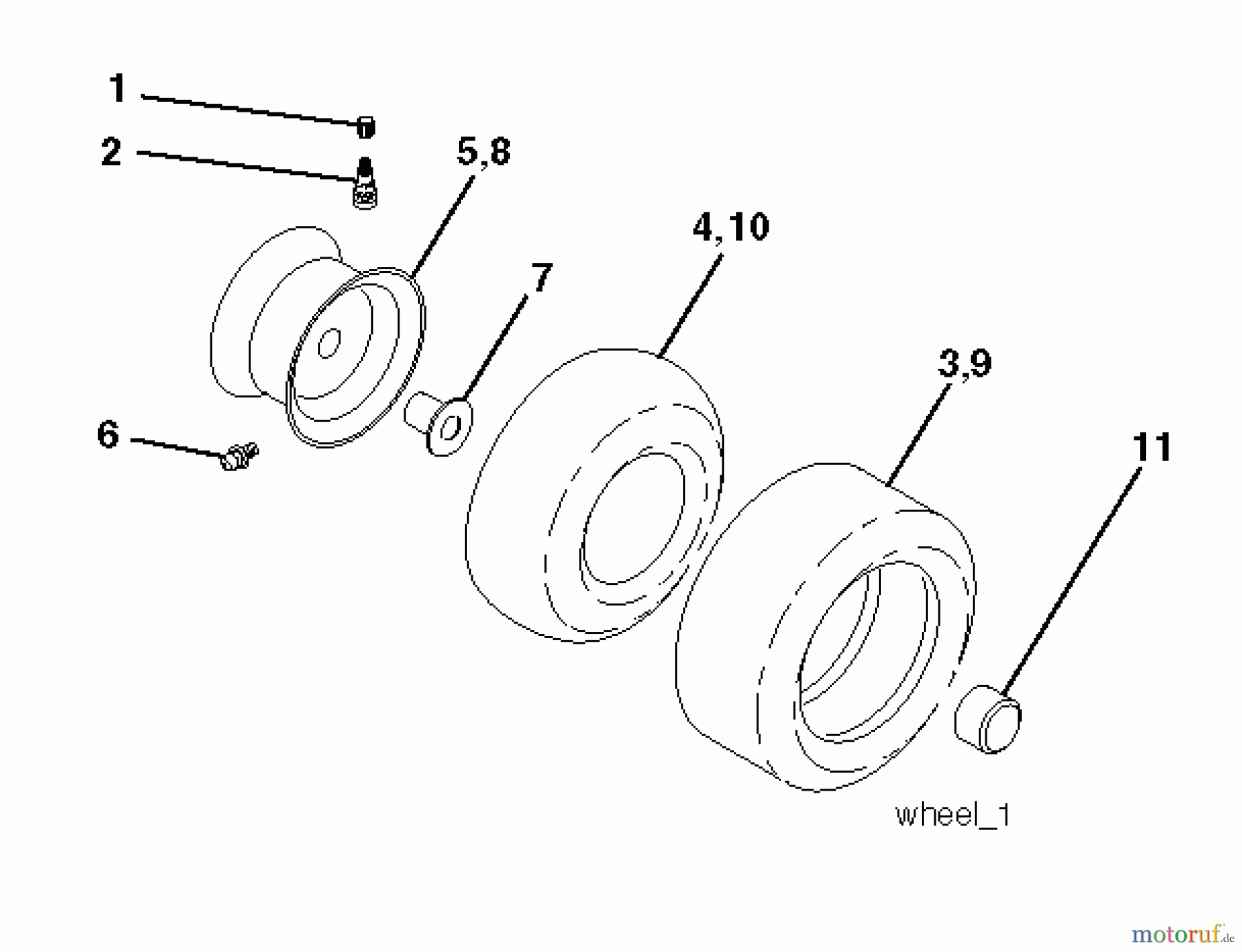 Poulan / Weed Eater Rasen und Gartentraktoren PO12538LT (96018000600) - Poulan Lawn Tractor (2011-12) WHEELS TIRES