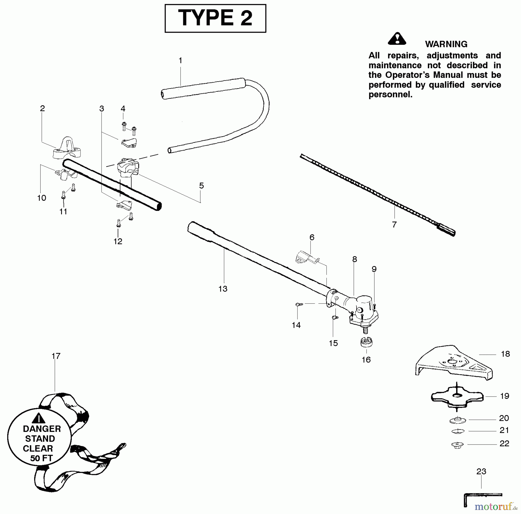  Poulan / Weed Eater Zubehör 4000C (Type 2) - Weed Eater Weed N Cut Brush-Cutter Attachment Shaft Type 2