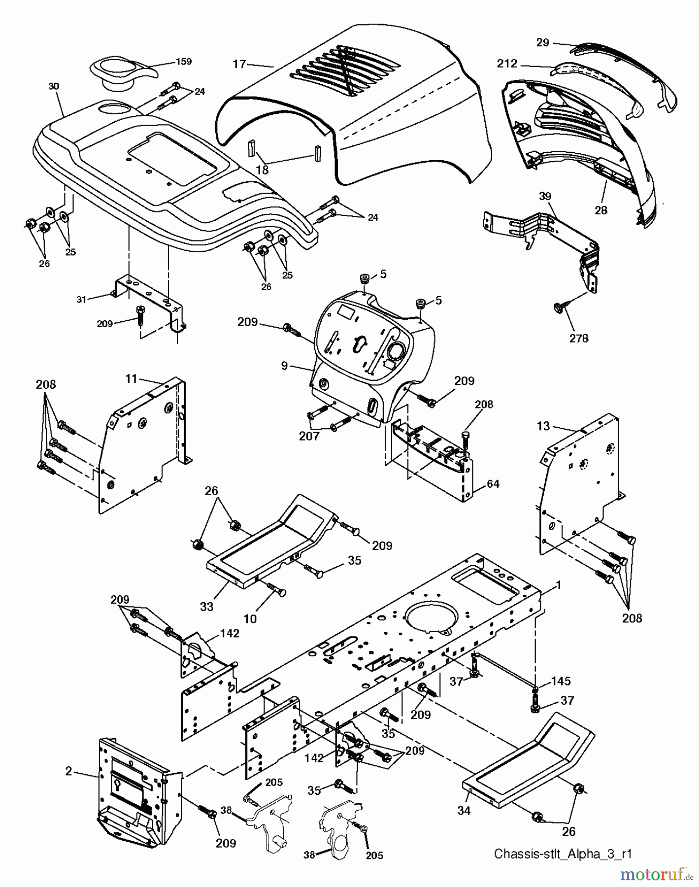 Poulan / Weed Eater Rasen und Gartentraktoren PO12538LT (96018000600) - Poulan Lawn Tractor (2011-12) CHASSIS ENCLOSURES