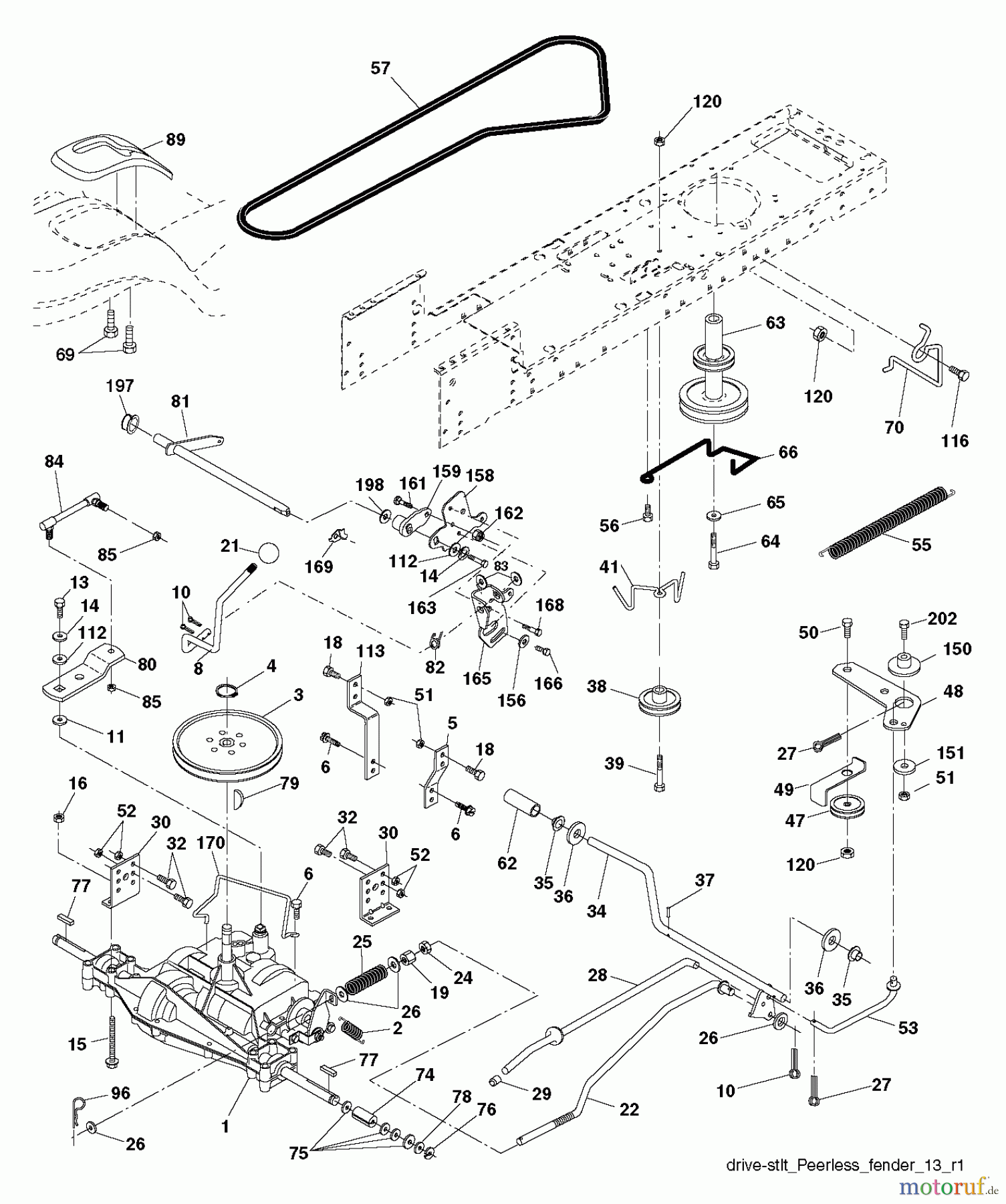 Poulan / Weed Eater Rasen und Gartentraktoren PO14538LT (96018000301) - Poulan Lawn Tractor (2011-08) DRIVE