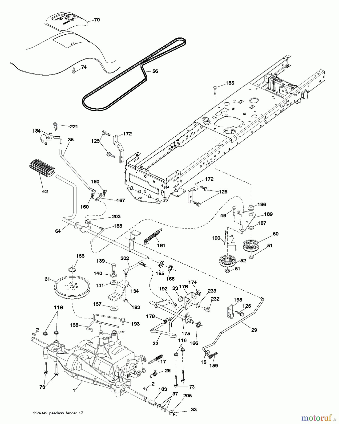 Poulan / Weed Eater Rasen und Gartentraktoren PO14538LT (96048002200) - Poulan Lawn Tractor (2012-02) DRIVE