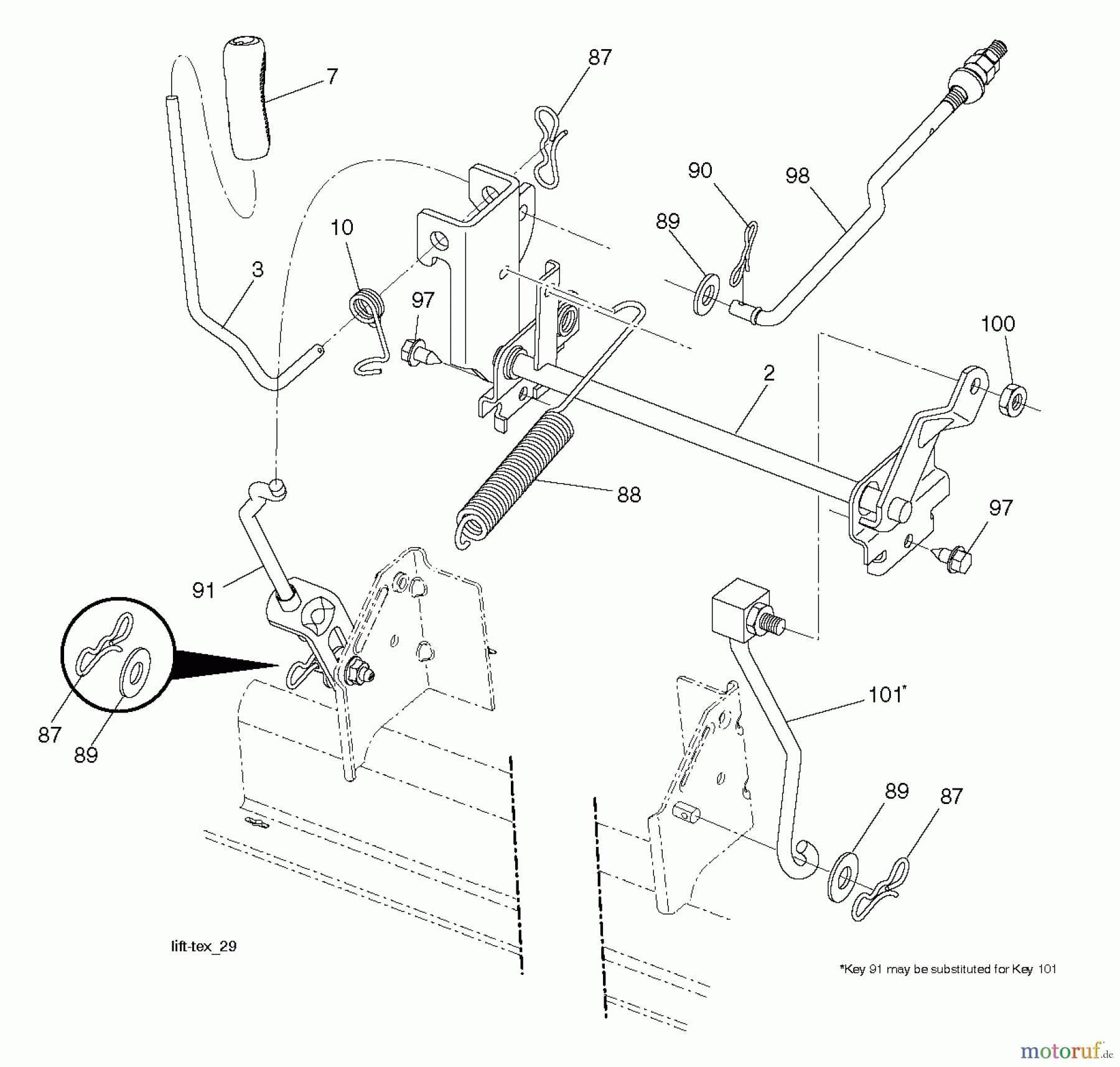 Poulan / Weed Eater Rasen und Gartentraktoren PO14538LT (96048004700) - Poulan Lawn Tractor (2012-11) MOWER LIFT / DECK LIFT