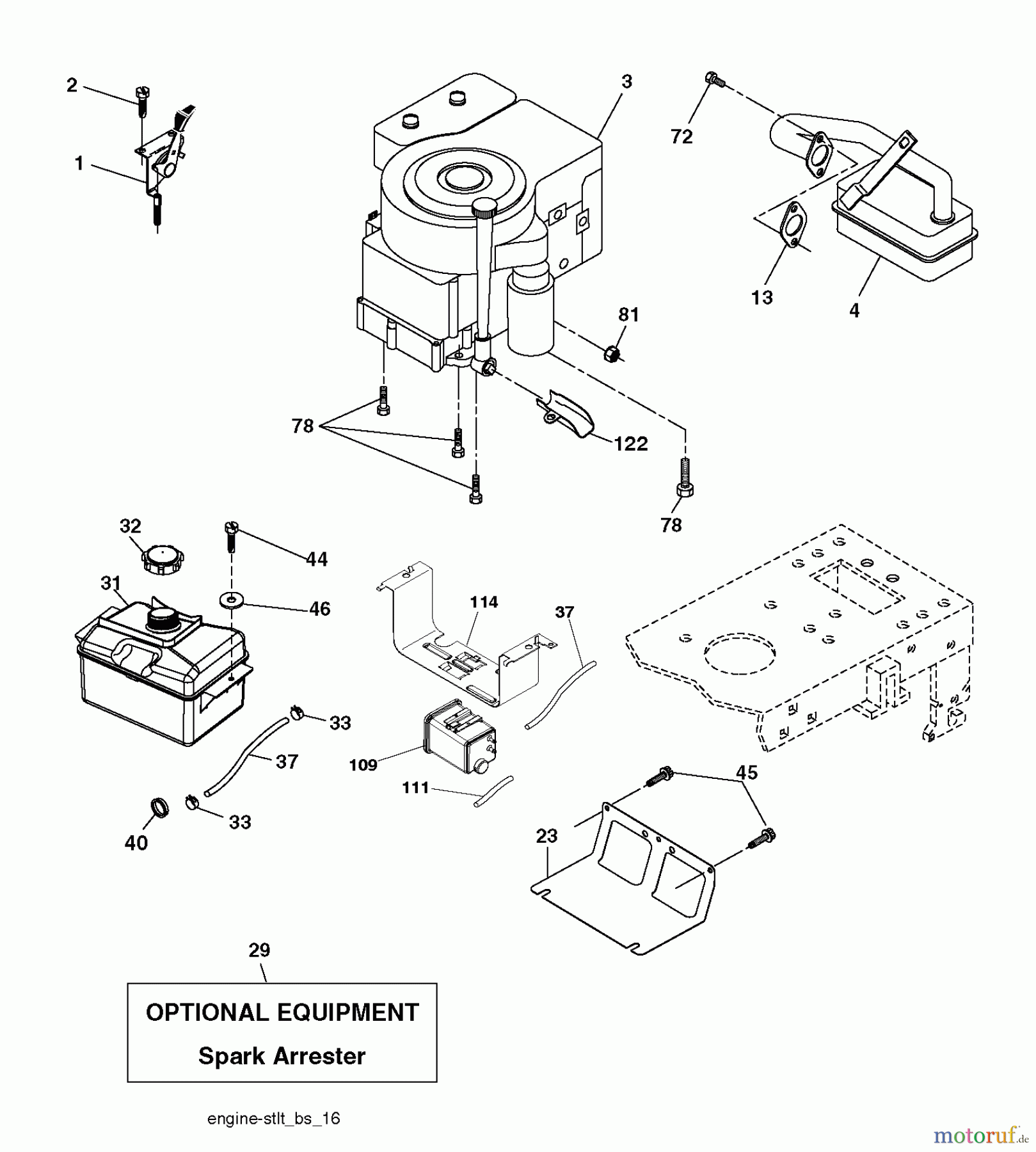 Poulan / Weed Eater Rasen und Gartentraktoren PO14542LT (96012011900) - Poulan Lawn Tractor (2011-03) ENGINE