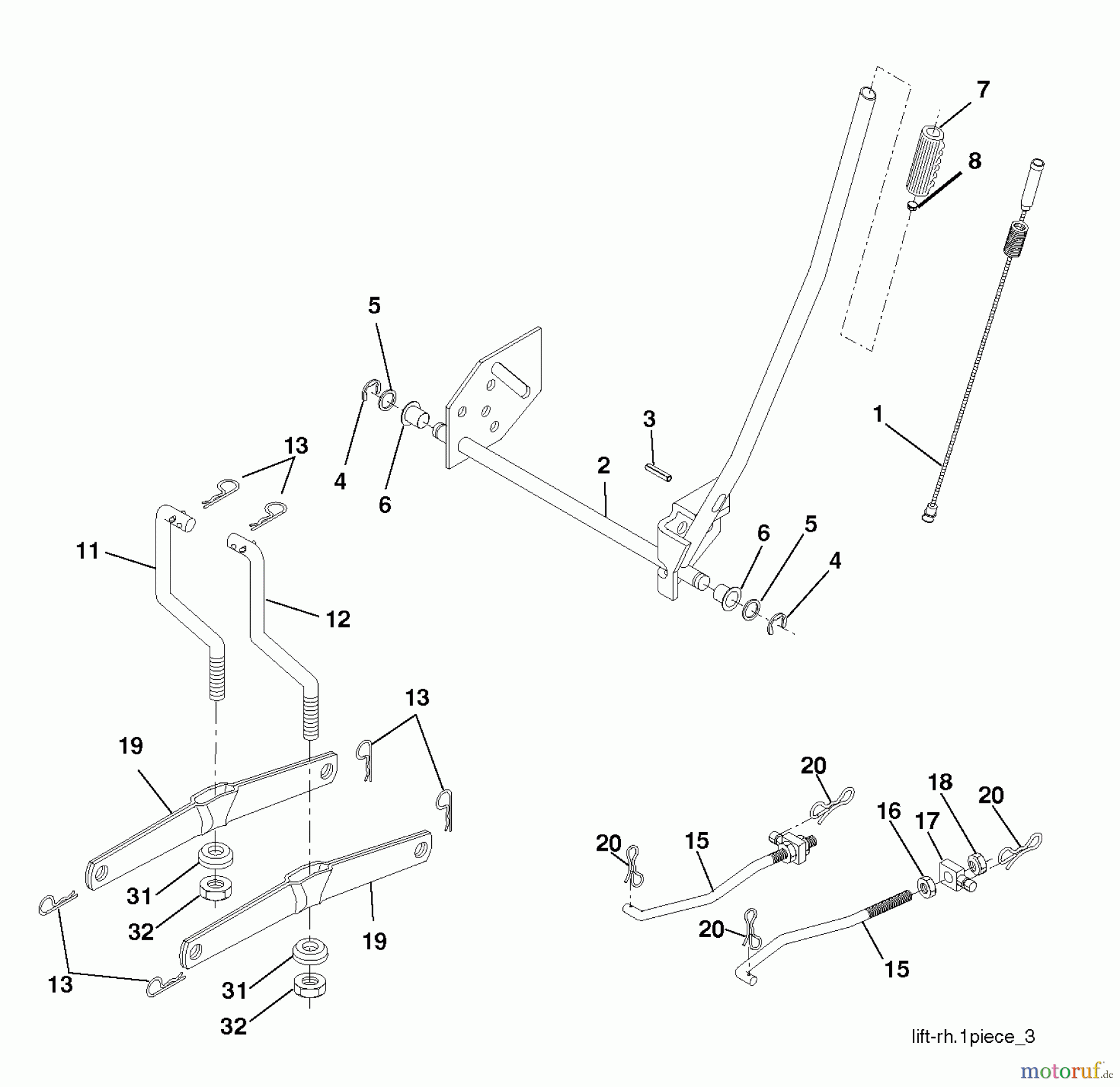 Poulan / Weed Eater Rasen und Gartentraktoren PO14542LT (96012011900) - Poulan Lawn Tractor (2011-03) MOWER LIFT LEVER