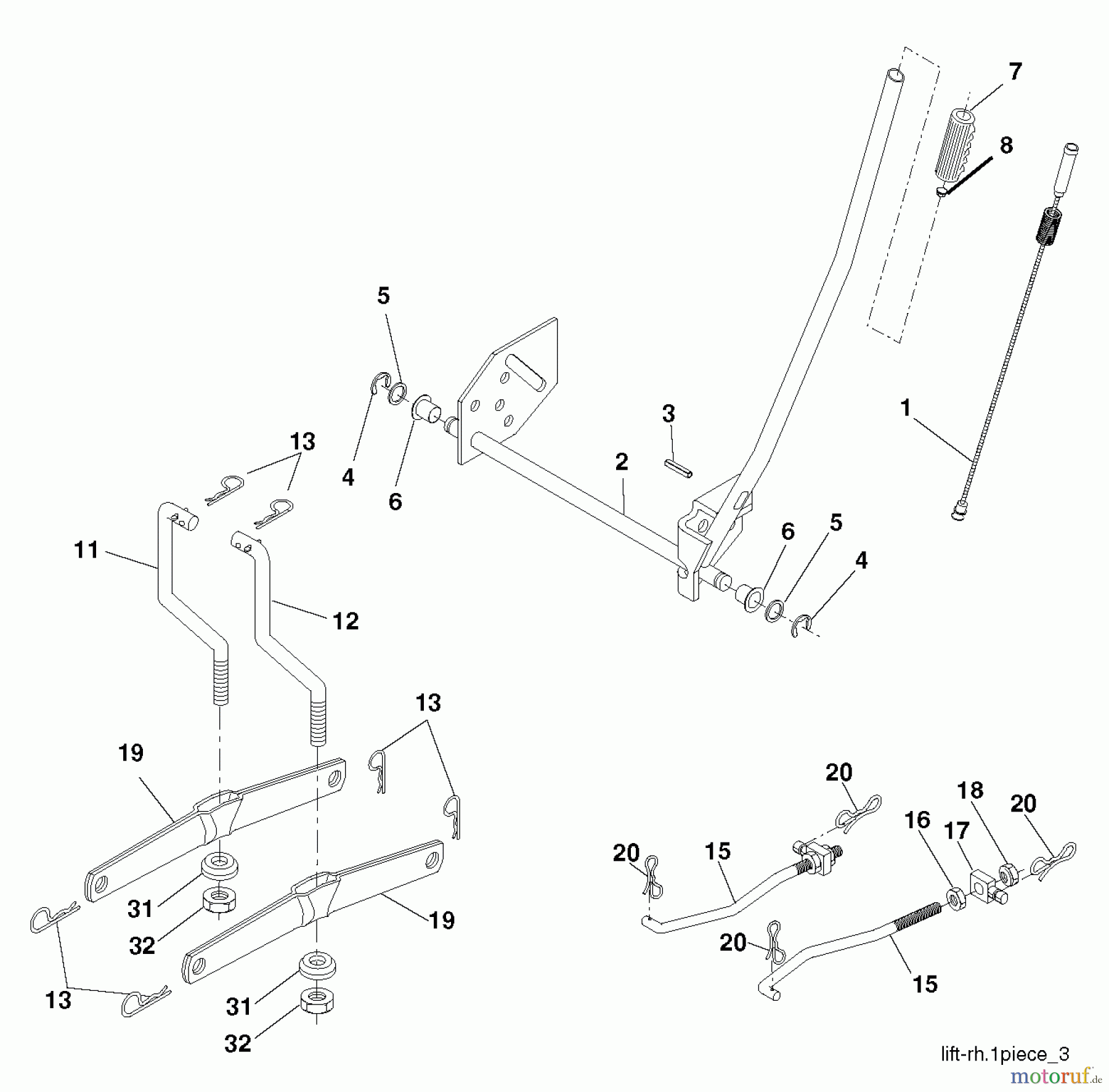 Poulan / Weed Eater Rasen und Gartentraktoren PO17542LT (96012011000) - Poulan Lawn Tractor (2010-09) MOWER LIFT / DECK LIFT