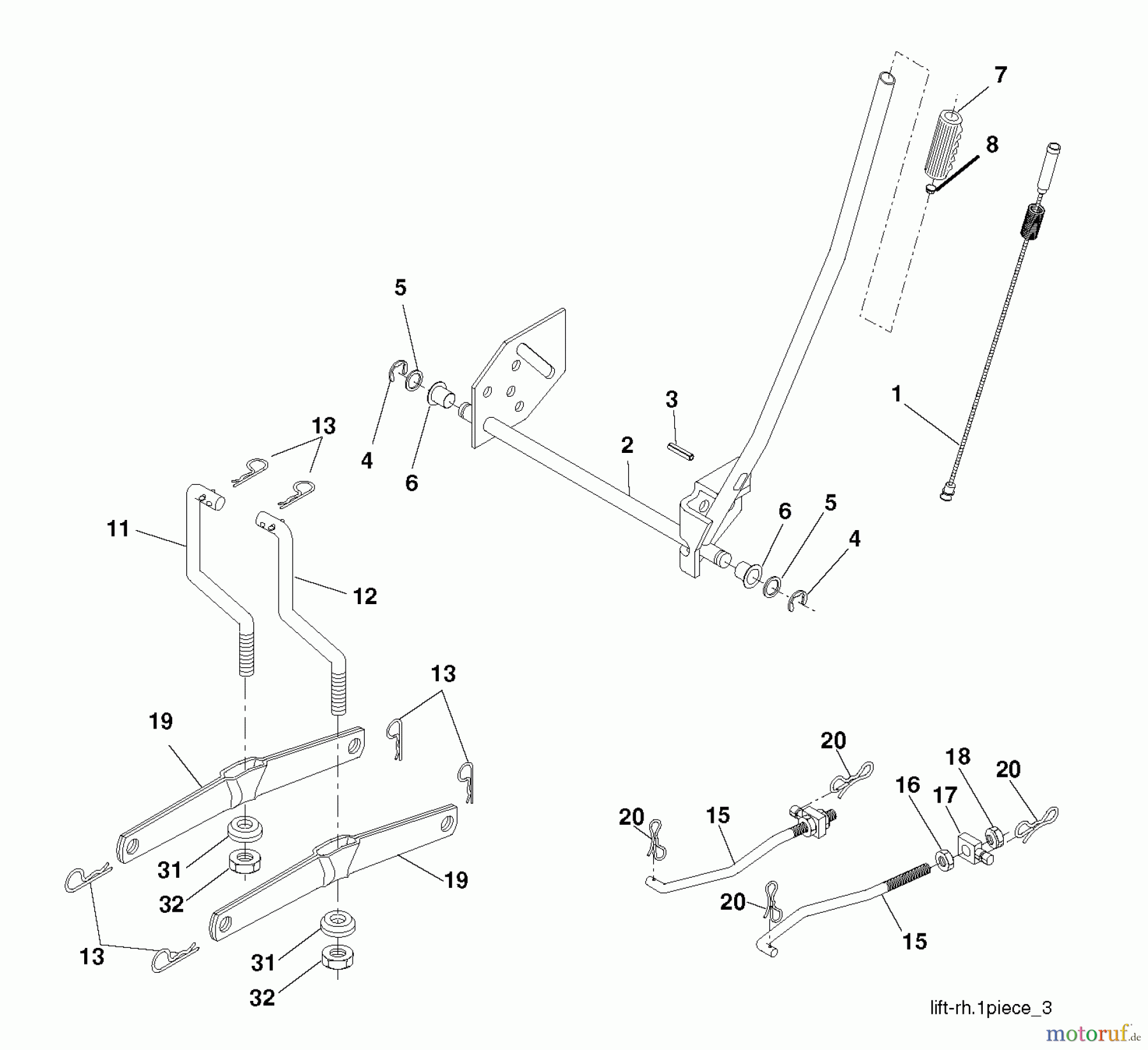 Poulan / Weed Eater Rasen und Gartentraktoren PO17542LT (96012012001) - Poulan Lawn Tractor (2011-08) MOWER LIFT / DECK LIFT