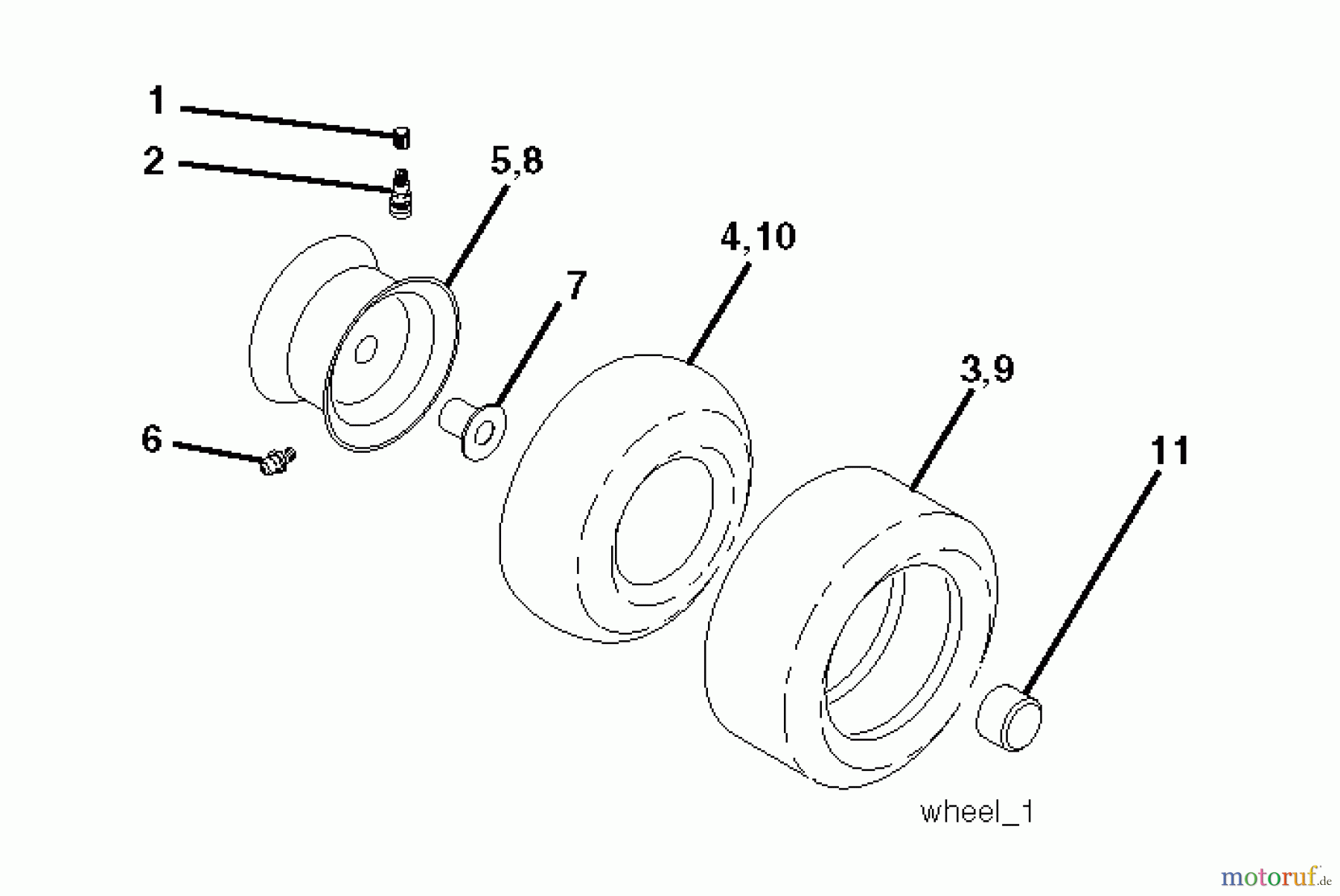 Poulan / Weed Eater Rasen und Gartentraktoren PO17542LT (96012012001) - Poulan Lawn Tractor (2011-08) WHEELS TIRES