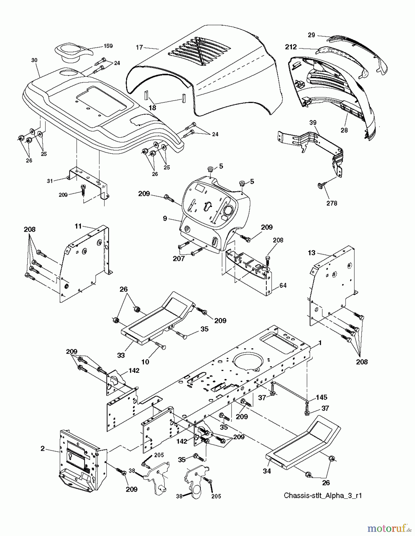 Poulan / Weed Eater Rasen und Gartentraktoren PB19542LT (96012012200) - Poulan Pro Lawn Tractor (2011-08) CHASSIS ENCLOSURES