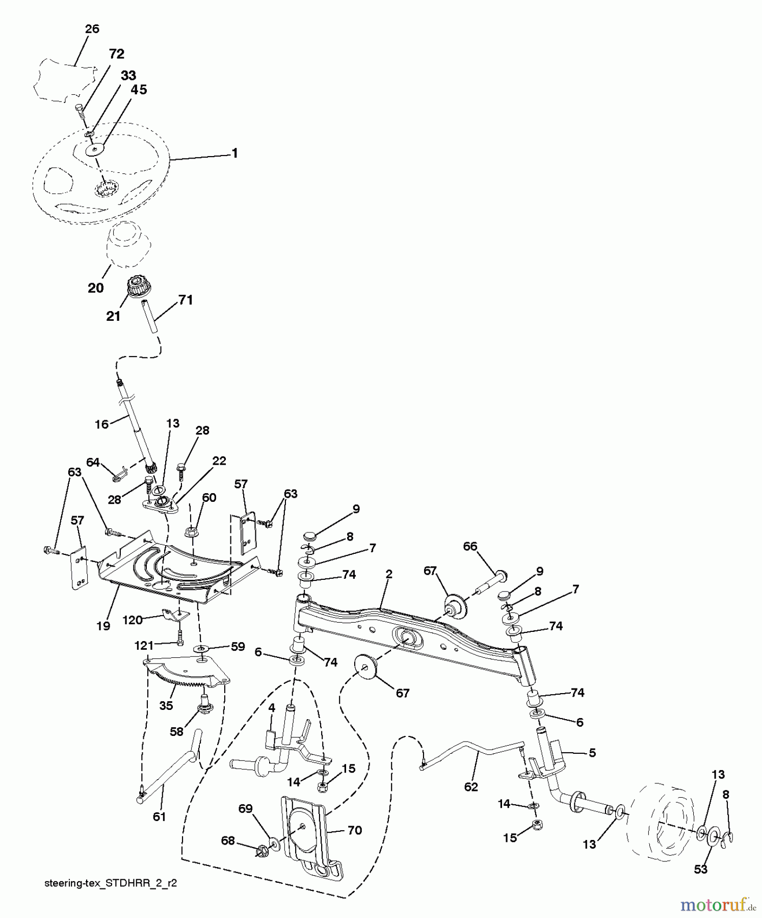  Poulan / Weed Eater Rasen und Gartentraktoren PO175A42LT (96048002400) - Poulan Lawn Tractor (2011-09) STEERING