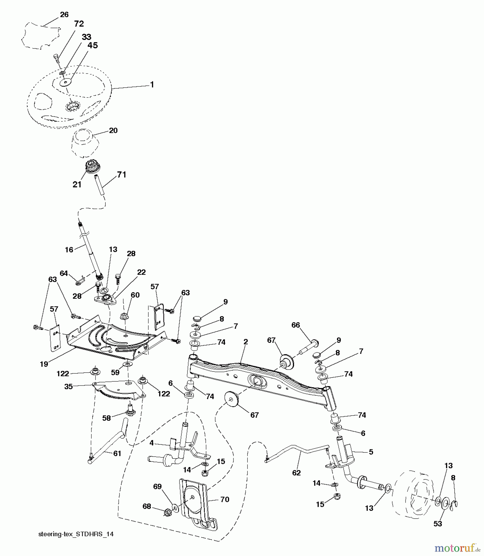 Poulan / Weed Eater Rasen und Gartentraktoren PO175A42LT (96048004800) - Poulan Lawn Tractor (2012-11) STEERING