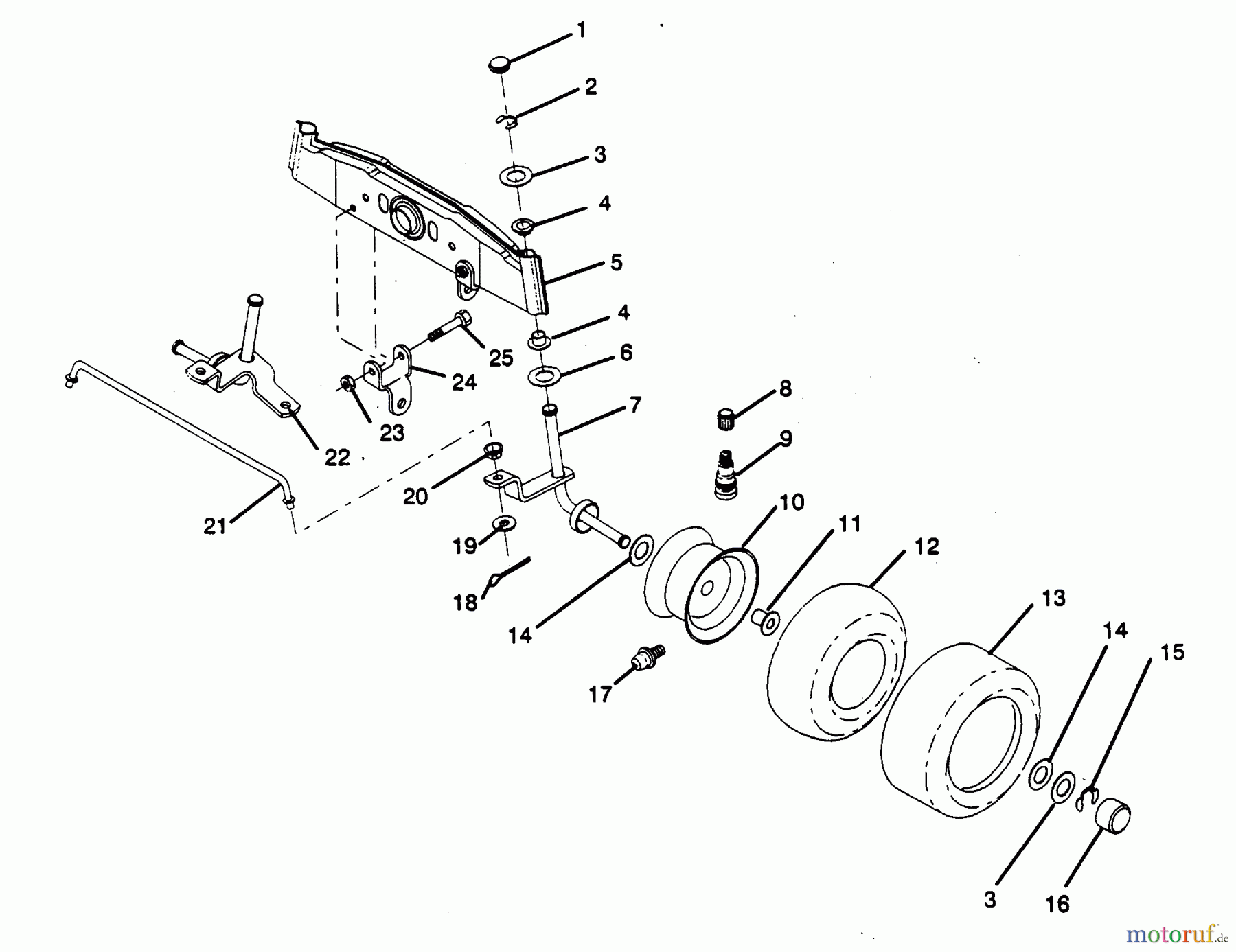  Poulan / Weed Eater Rasen und Gartentraktoren PP1236 - Poulan Pro Lawn Tractor FRONT AXLE