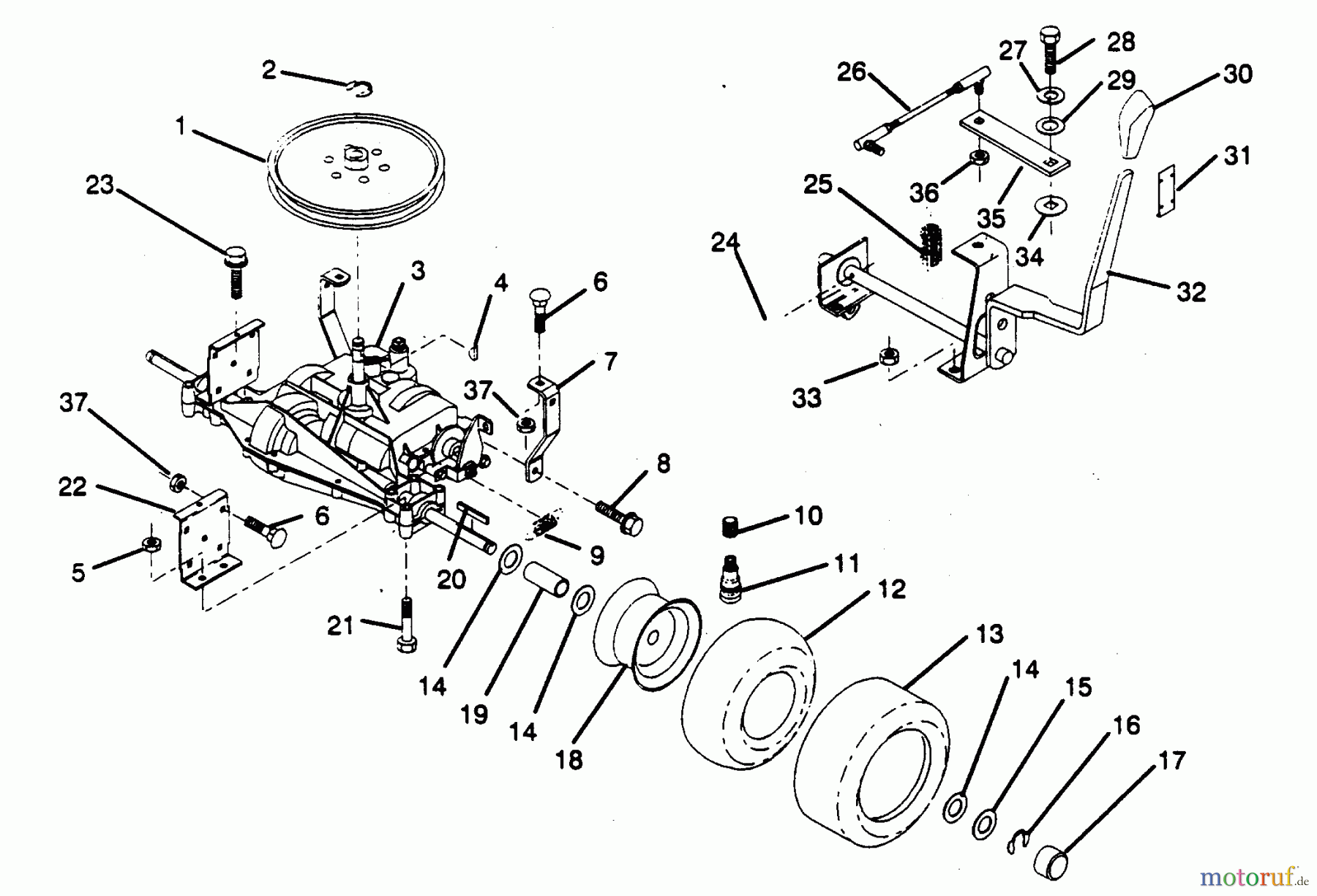Poulan / Weed Eater Rasen und Gartentraktoren PP1236 - Poulan Pro Lawn Tractor TRANSAXLE