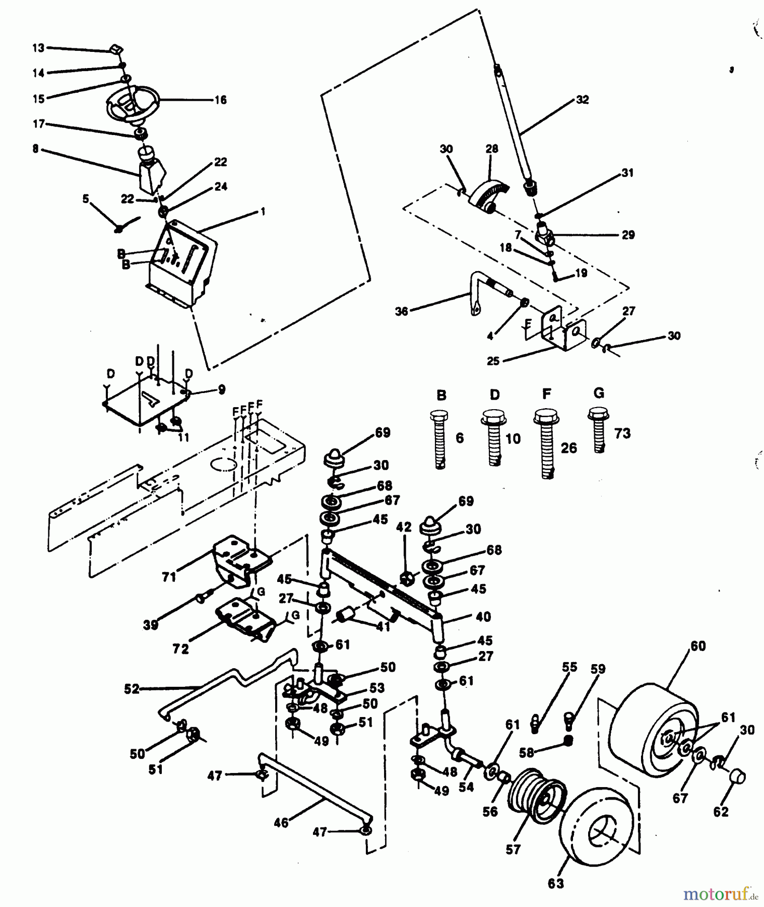 Poulan / Weed Eater Rasen und Gartentraktoren PP1238A - Poulan Pro Lawn Tractor STEERING AND FRONT AXLE