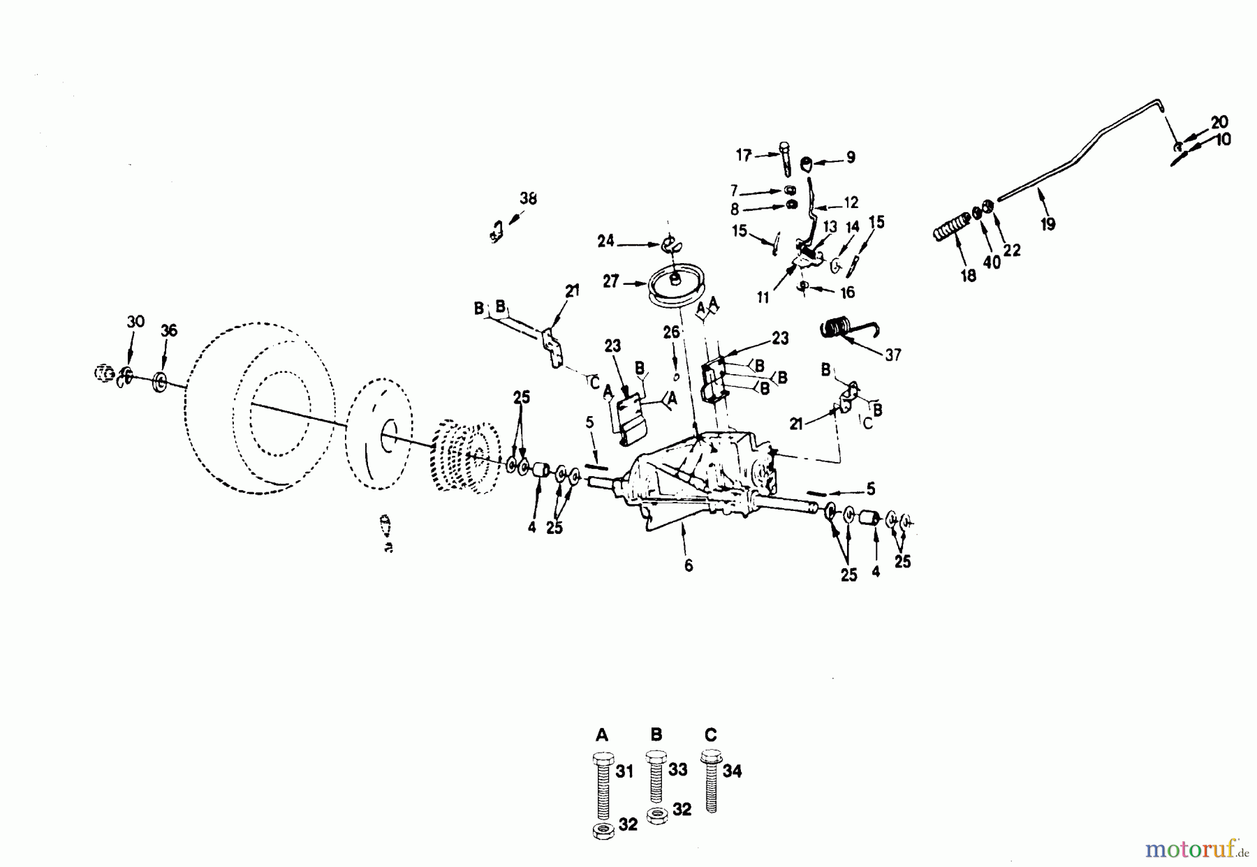  Poulan / Weed Eater Rasen und Gartentraktoren PP12538 - Poulan Pro Lawn Tractor TRANSAXLE AND REAR WHEEL