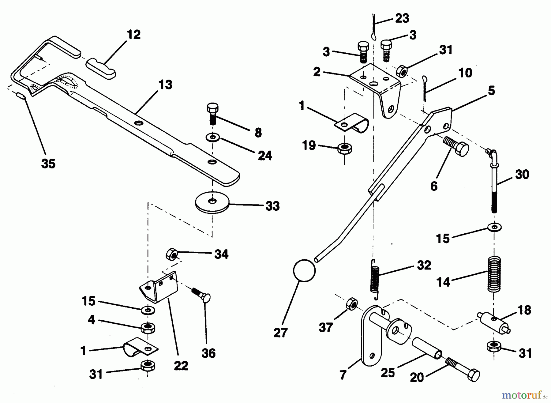 Poulan / Weed Eater Rasen und Gartentraktoren PP125H38KA - Poulan Pro Lawn Tractor MOWER LIFT LEVER