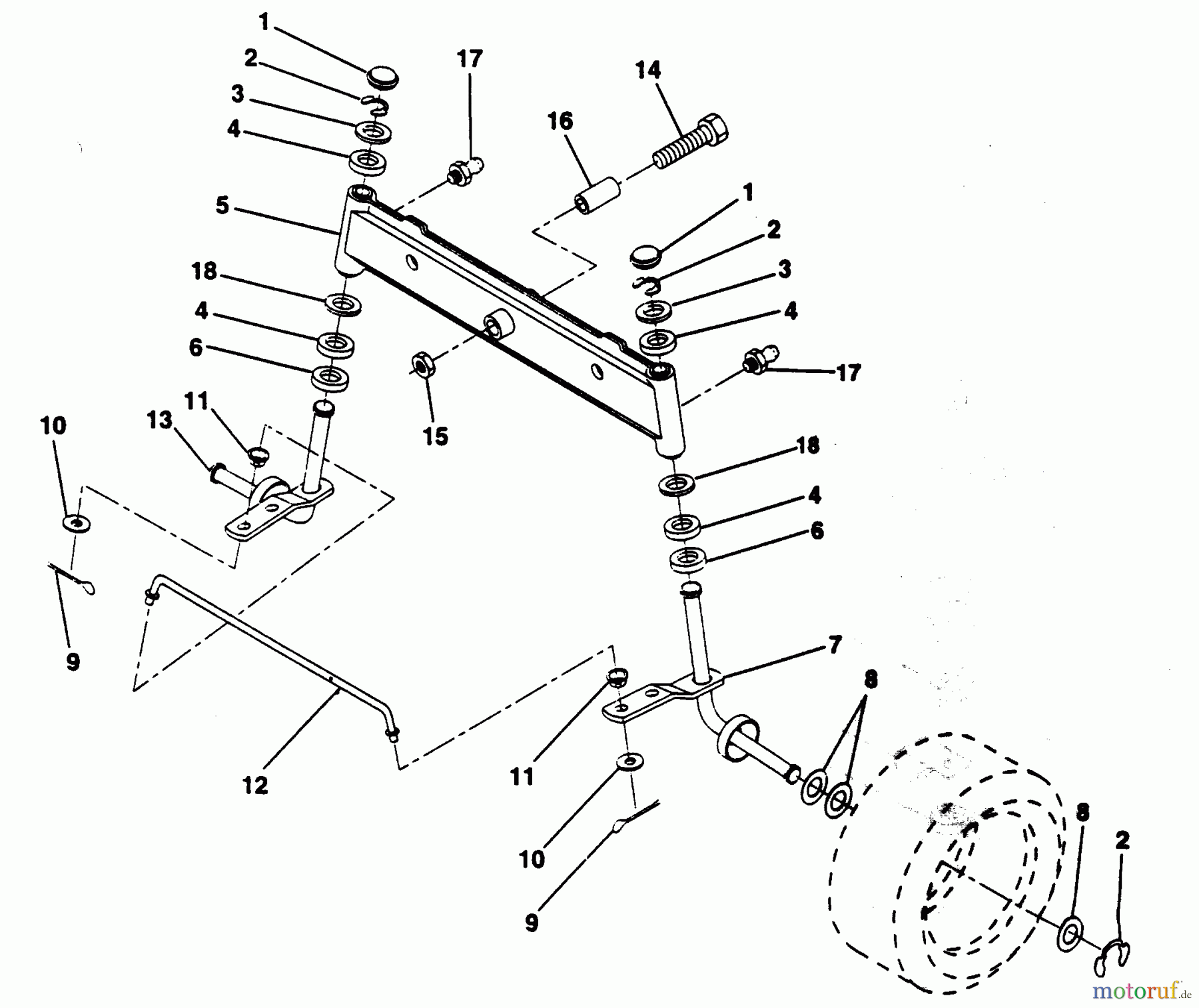  Poulan / Weed Eater Rasen und Gartentraktoren PP125R38JA - Poulan Pro Lawn Tractor FRONT AXLE