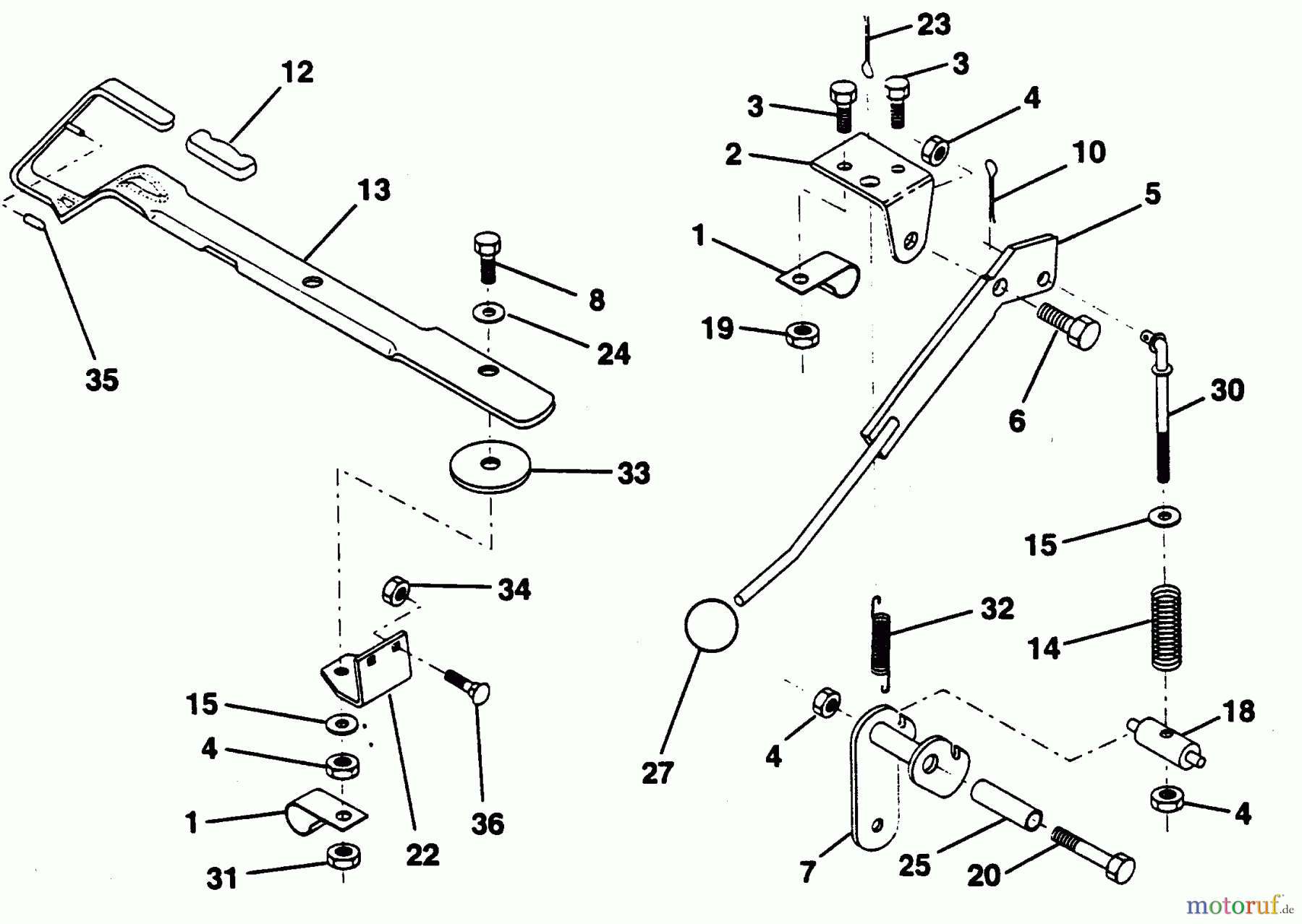  Poulan / Weed Eater Rasen und Gartentraktoren PP125R38JA - Poulan Pro Lawn Tractor MOWER LIFT LEVER
