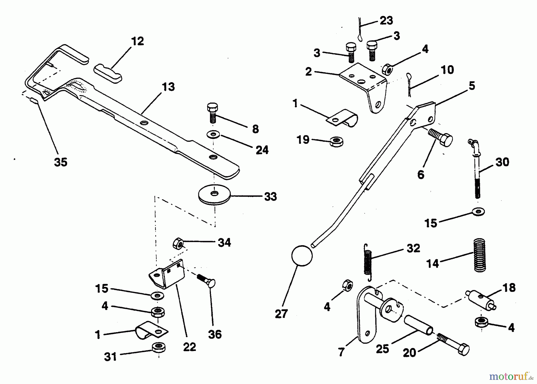  Poulan / Weed Eater Rasen und Gartentraktoren PP12R38MI - Poulan Pro Lawn Tractor MOWER LIFT LEVER