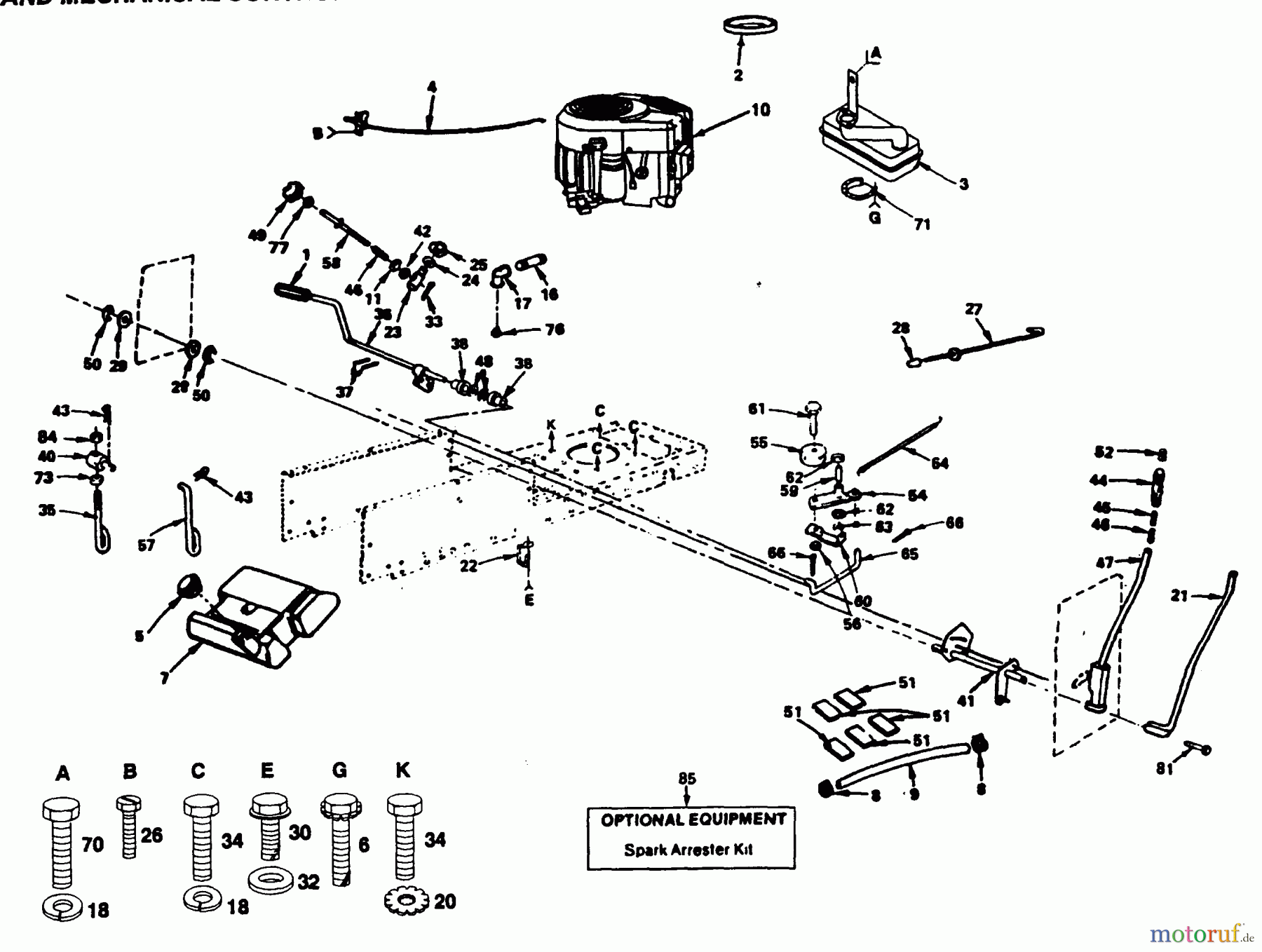Poulan / Weed Eater Rasen und Gartentraktoren PP1438B - Poulan Pro Lawn Tractor POWER AND MECHANICAL CONTROLS GROUP