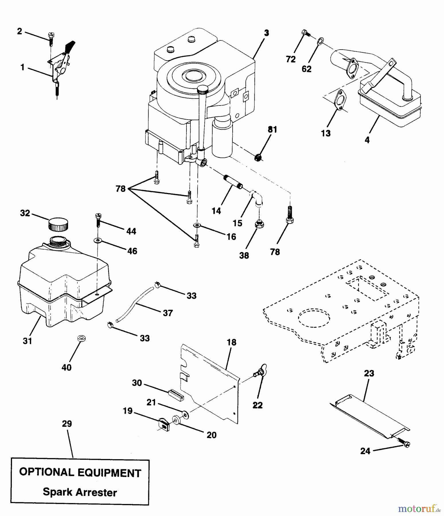 Poulan / Weed Eater Rasen und Gartentraktoren PP14542KB - Poulan Pro Lawn Tractor ENGINE
