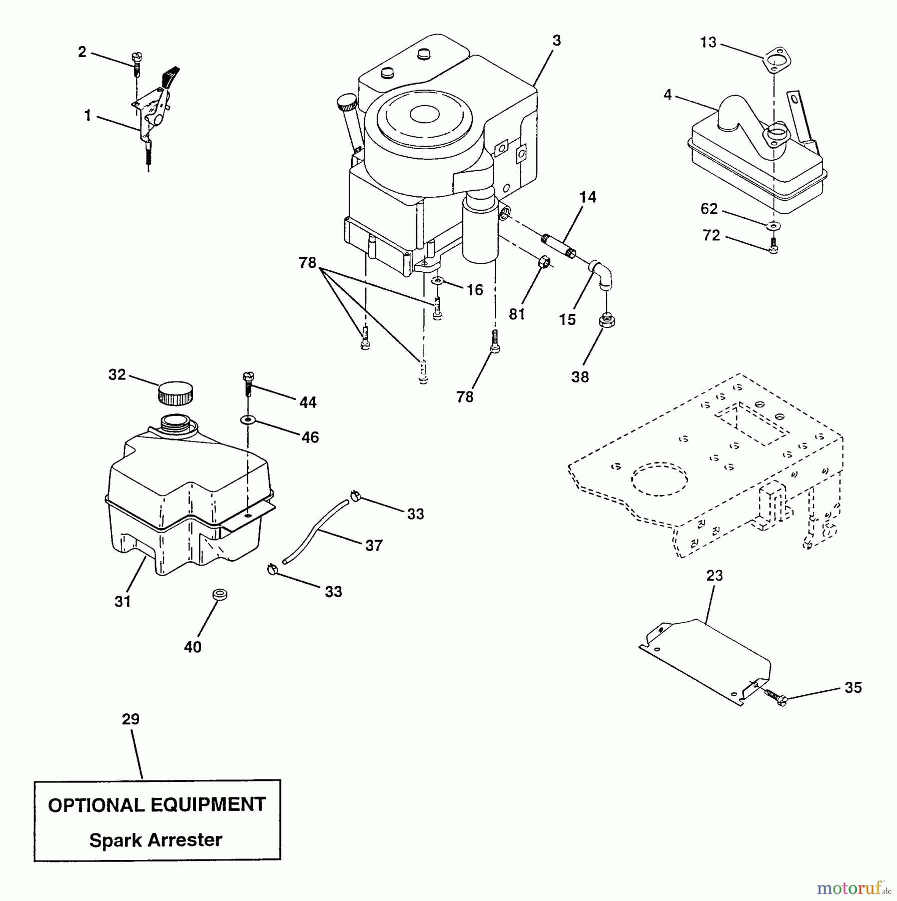 Poulan / Weed Eater Rasen und Gartentraktoren PP145H42A - Poulan Pro Lawn Tractor Engine