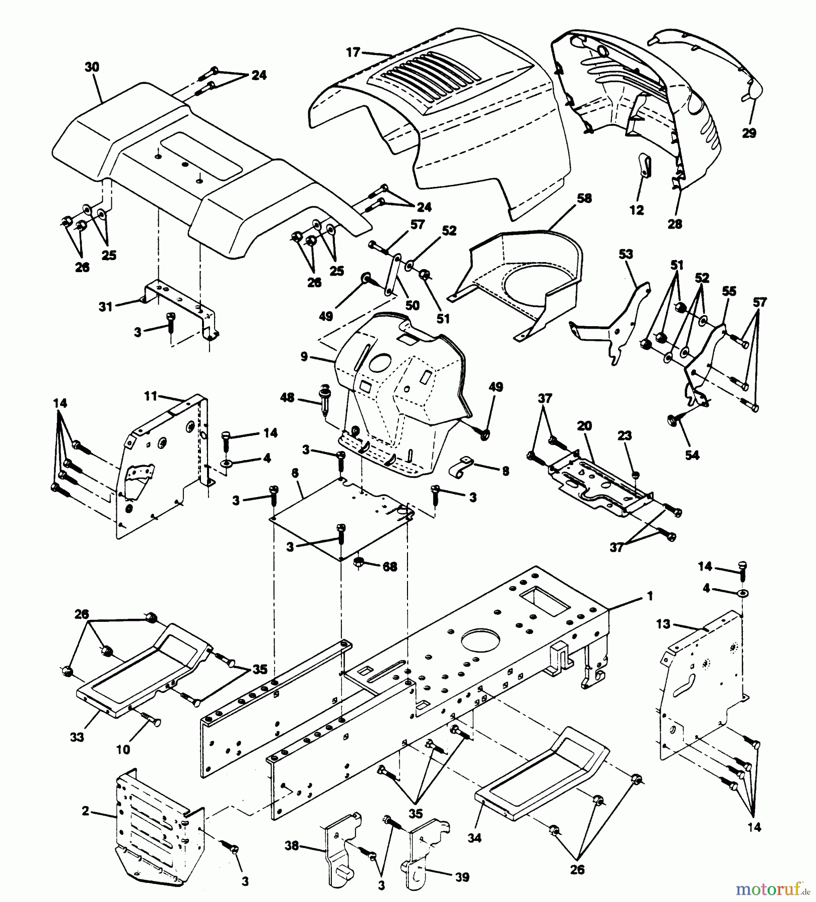  Poulan / Weed Eater Rasen und Gartentraktoren PP15H42K - Poulan Pro Lawn Tractor CHASSIS AND ENCLOSURES