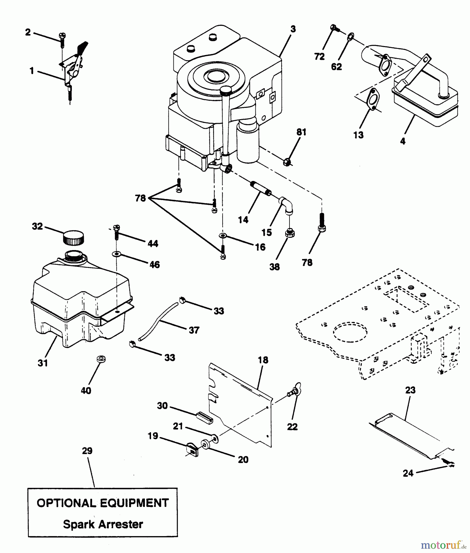  Poulan / Weed Eater Rasen und Gartentraktoren PP15H42K - Poulan Pro Lawn Tractor ENGINE