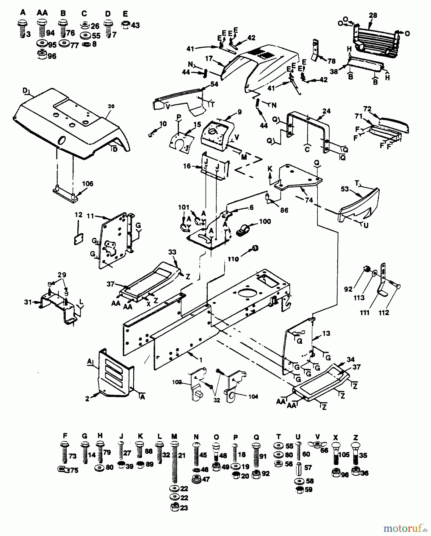 Poulan / Weed Eater Rasen und Gartentraktoren PP1644J - Poulan Pro Lawn Tractor CHASSIS AND ENCLOSURES
