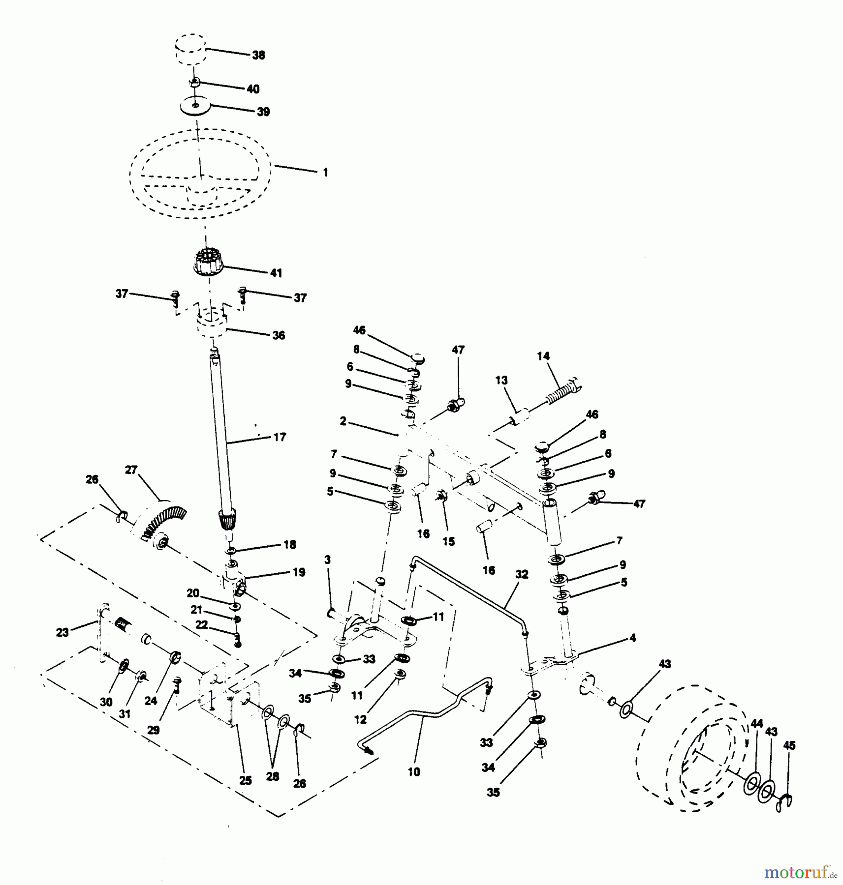 Poulan / Weed Eater Rasen und Gartentraktoren PP1644J - Poulan Pro Lawn Tractor STEERING ASSEMBLY