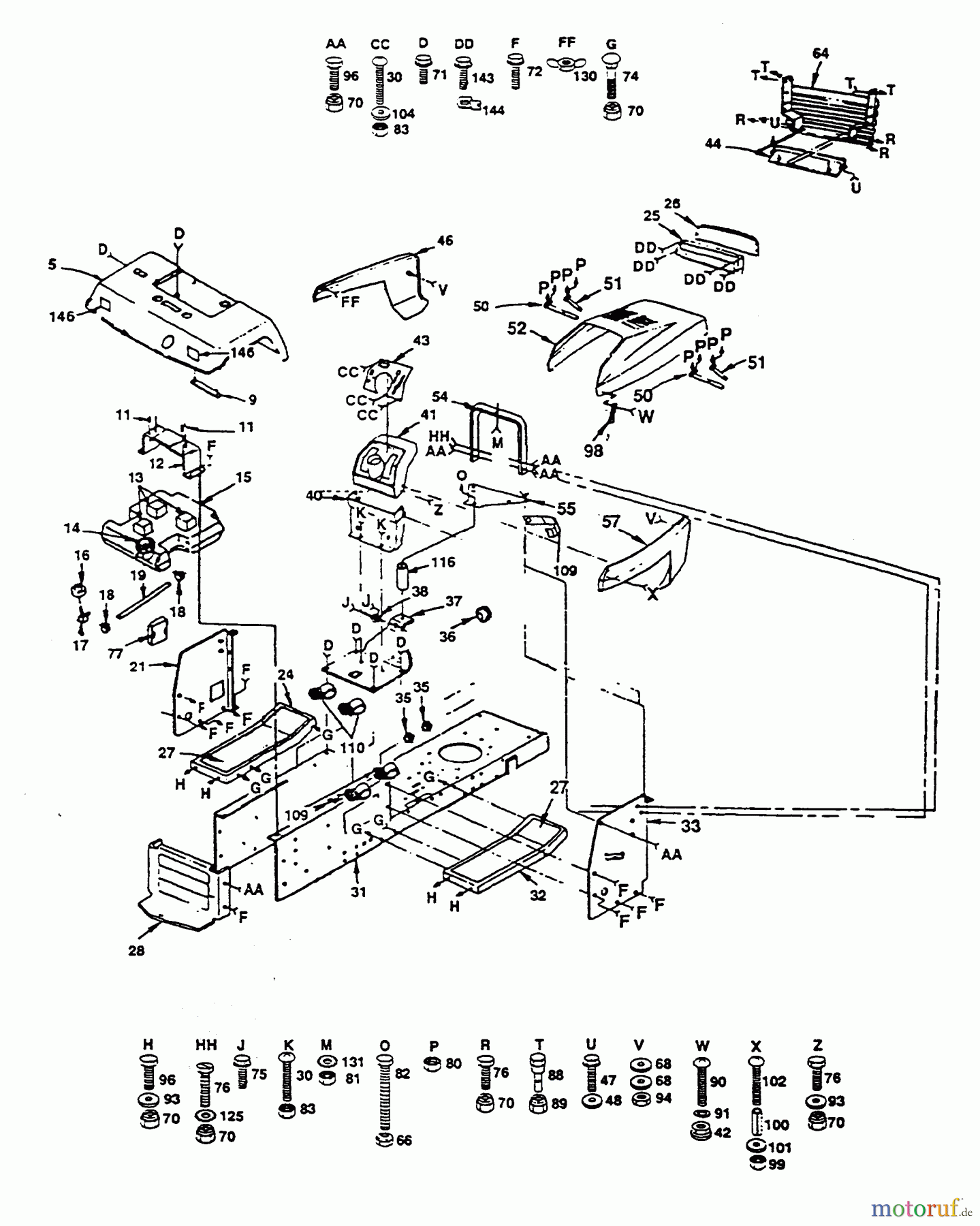 Poulan / Weed Eater Rasen und Gartentraktoren PP16H44C - Poulan Pro Lawn Tractor CHASSIS AND ENCLOSURES