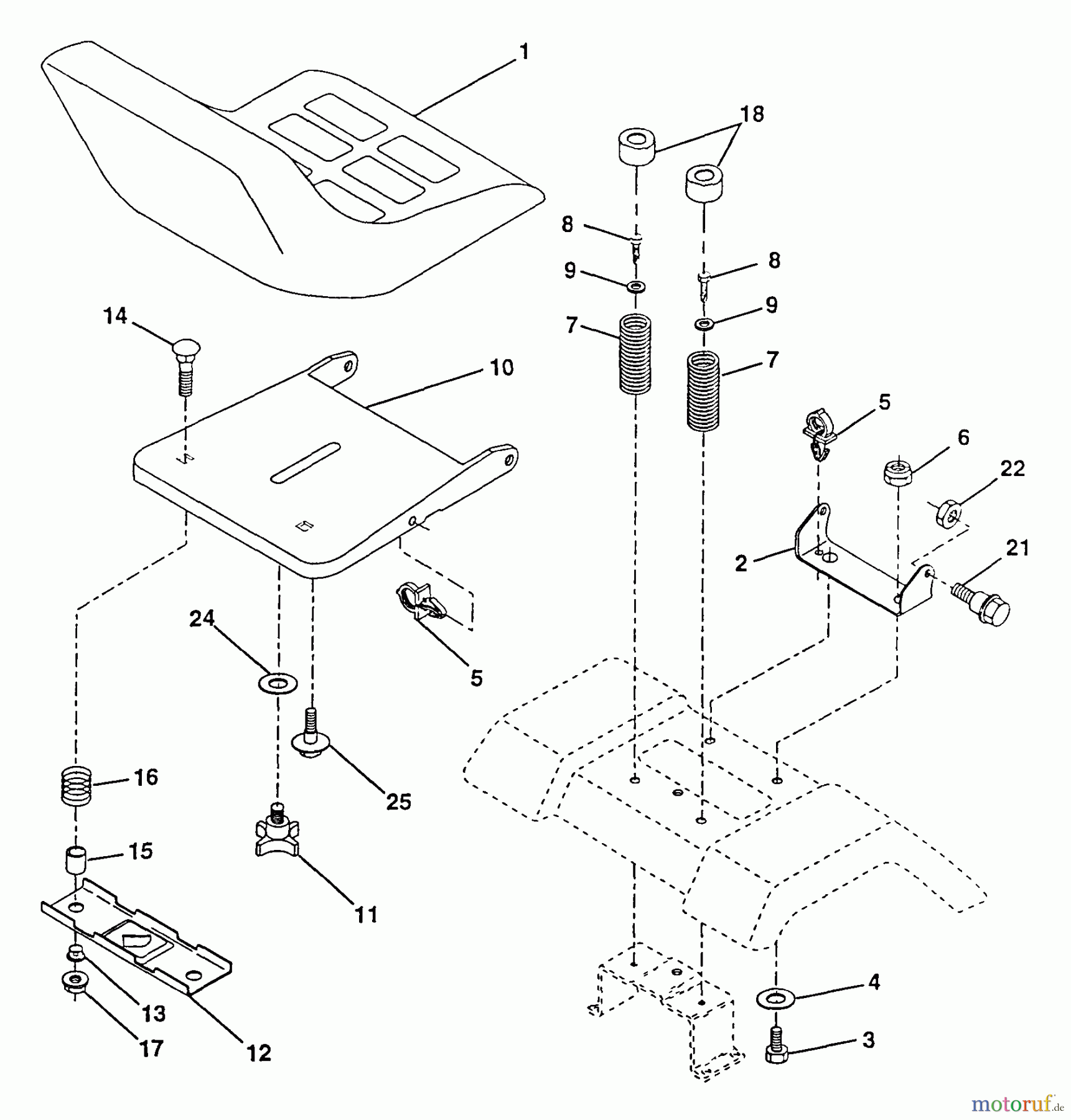 Poulan / Weed Eater Rasen und Gartentraktoren PP16H46 - Poulan Pro Lawn Tractor Seat Assembly