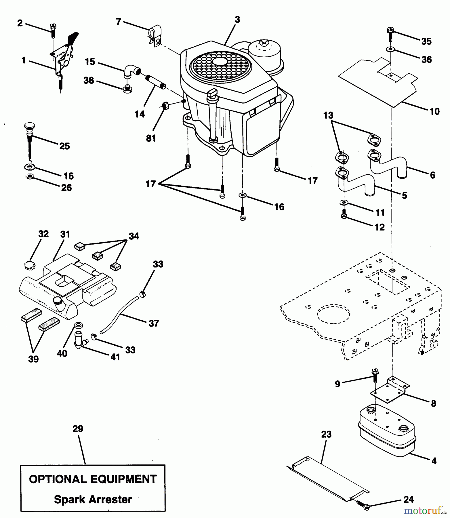 Poulan / Weed Eater Rasen und Gartentraktoren PP1844KA - Poulan Pro Lawn Tractor ENGINE