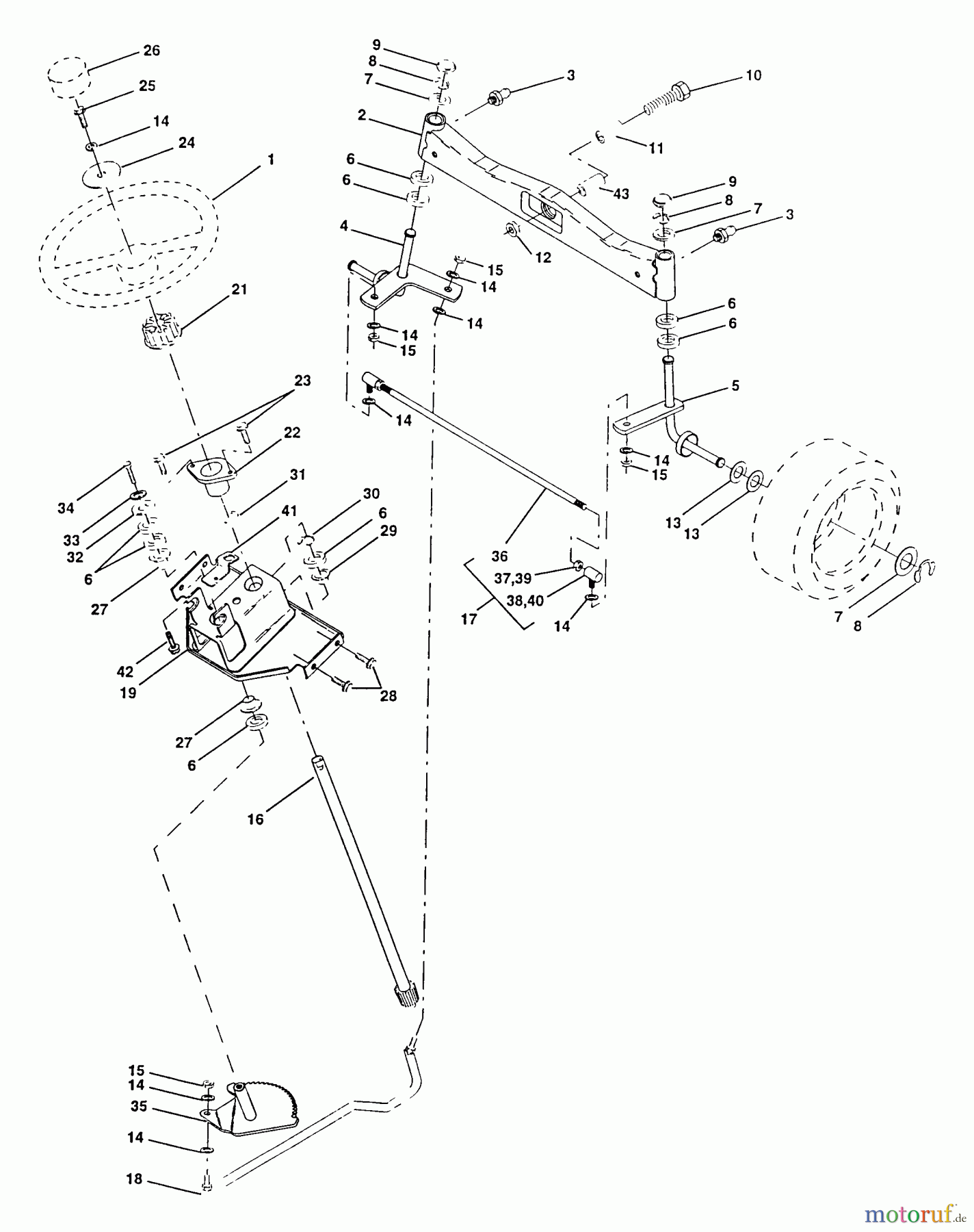 Poulan / Weed Eater Rasen und Gartentraktoren PP1846A - Poulan Pro Lawn Tractor Steering Assembly