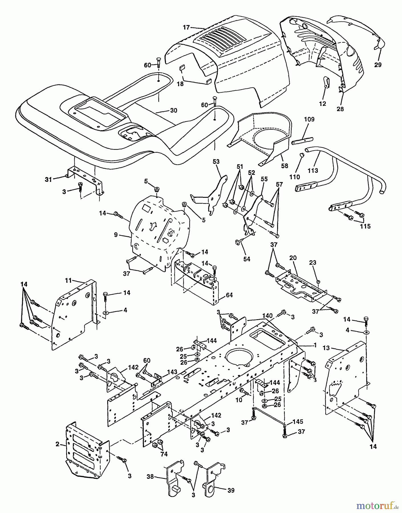 Poulan / Weed Eater Rasen und Gartentraktoren PP20H46A - Poulan Pro Lawn Tractor Chassis And Enclosures
