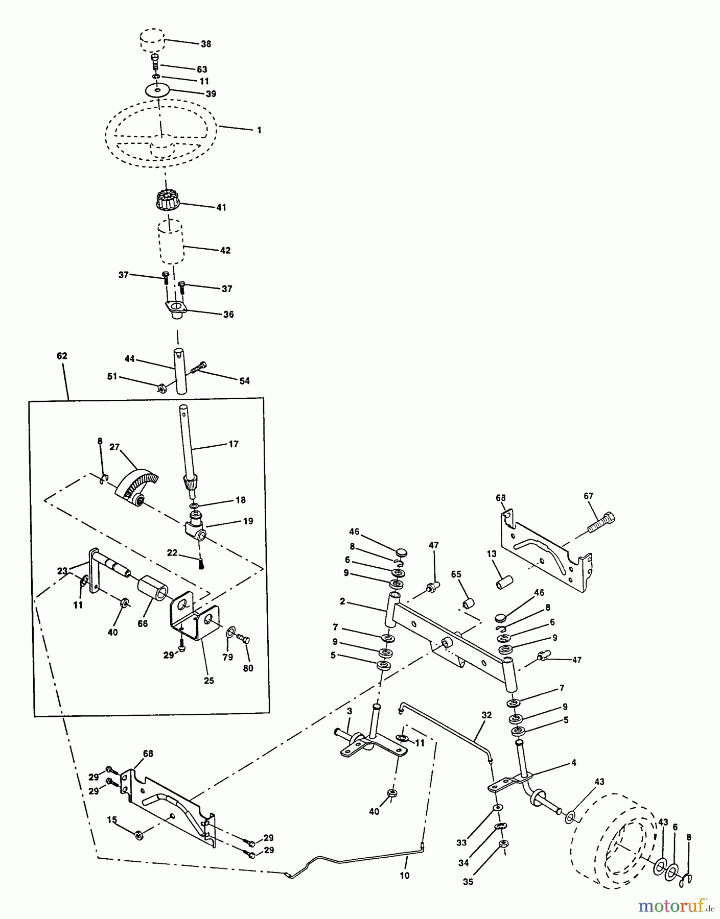  Poulan / Weed Eater Rasen und Gartentraktoren PP20H46A - Poulan Pro Lawn Tractor Steering Assembly