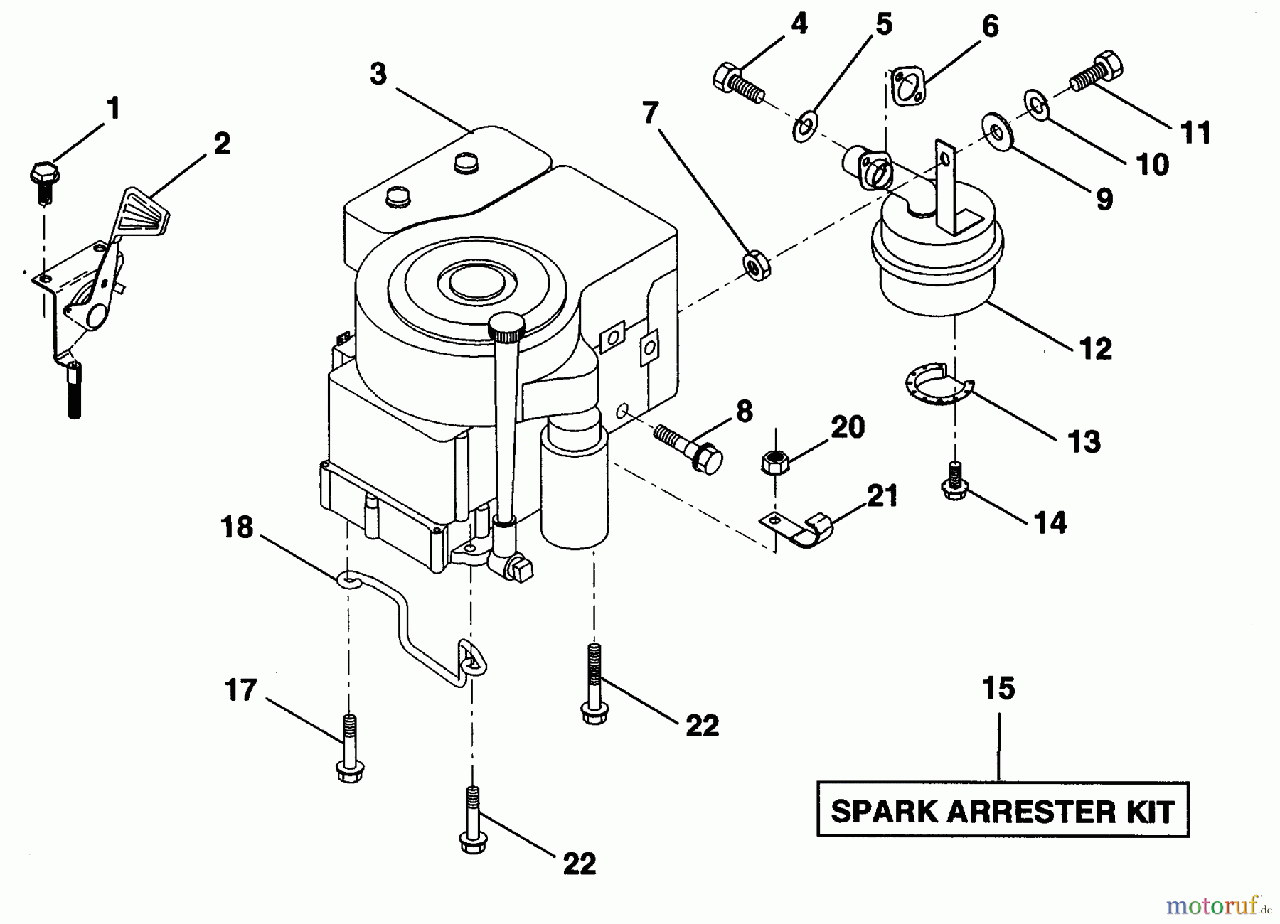 Poulan / Weed Eater Rasen und Gartentraktoren PP21R38MA - Poulan Pro Lawn Tractor ENGINE / THROTTLE