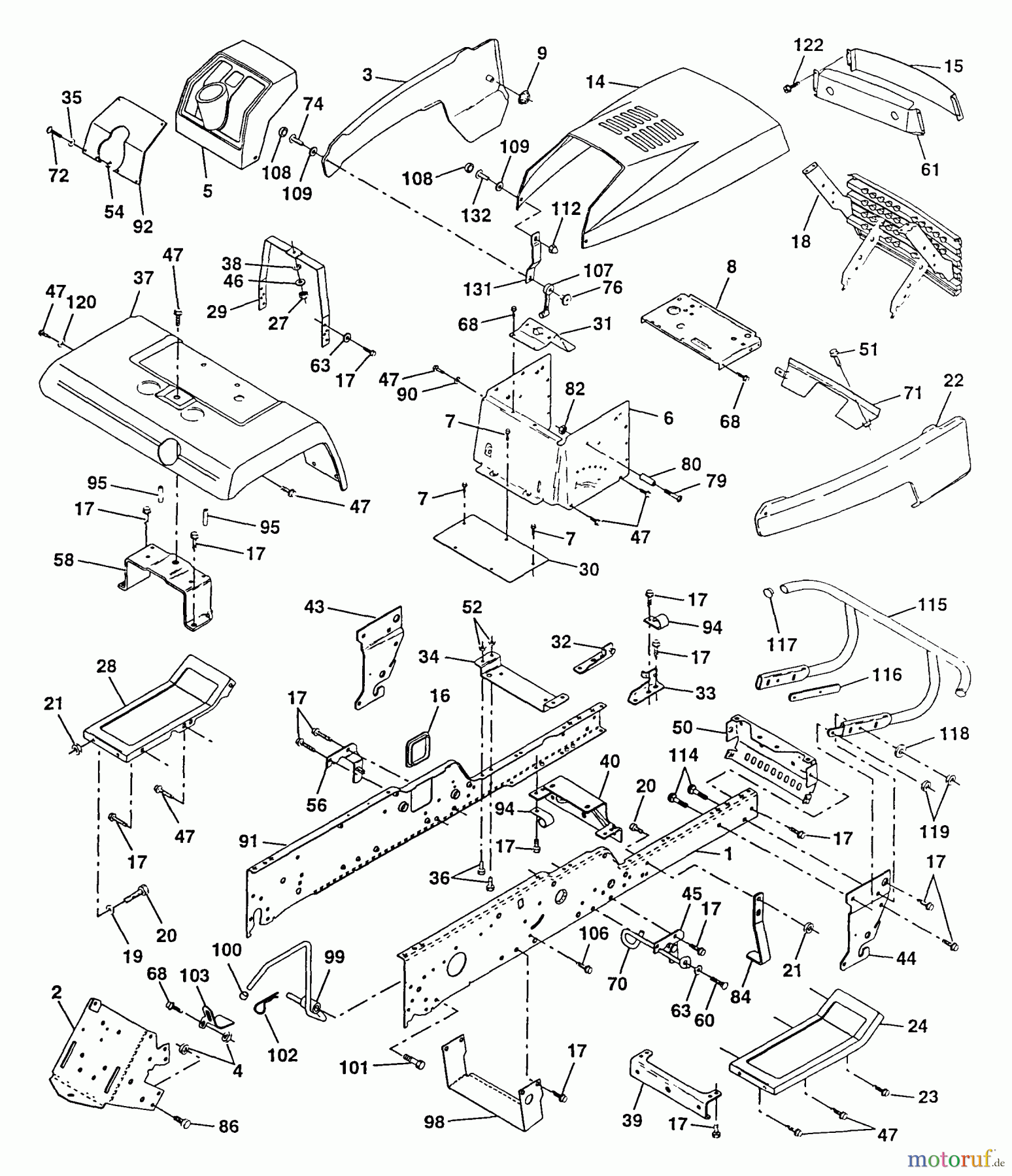 Poulan / Weed Eater Rasen und Gartentraktoren PP22H50A - Poulan Pro Lawn Tractor Chassis and Enclosures