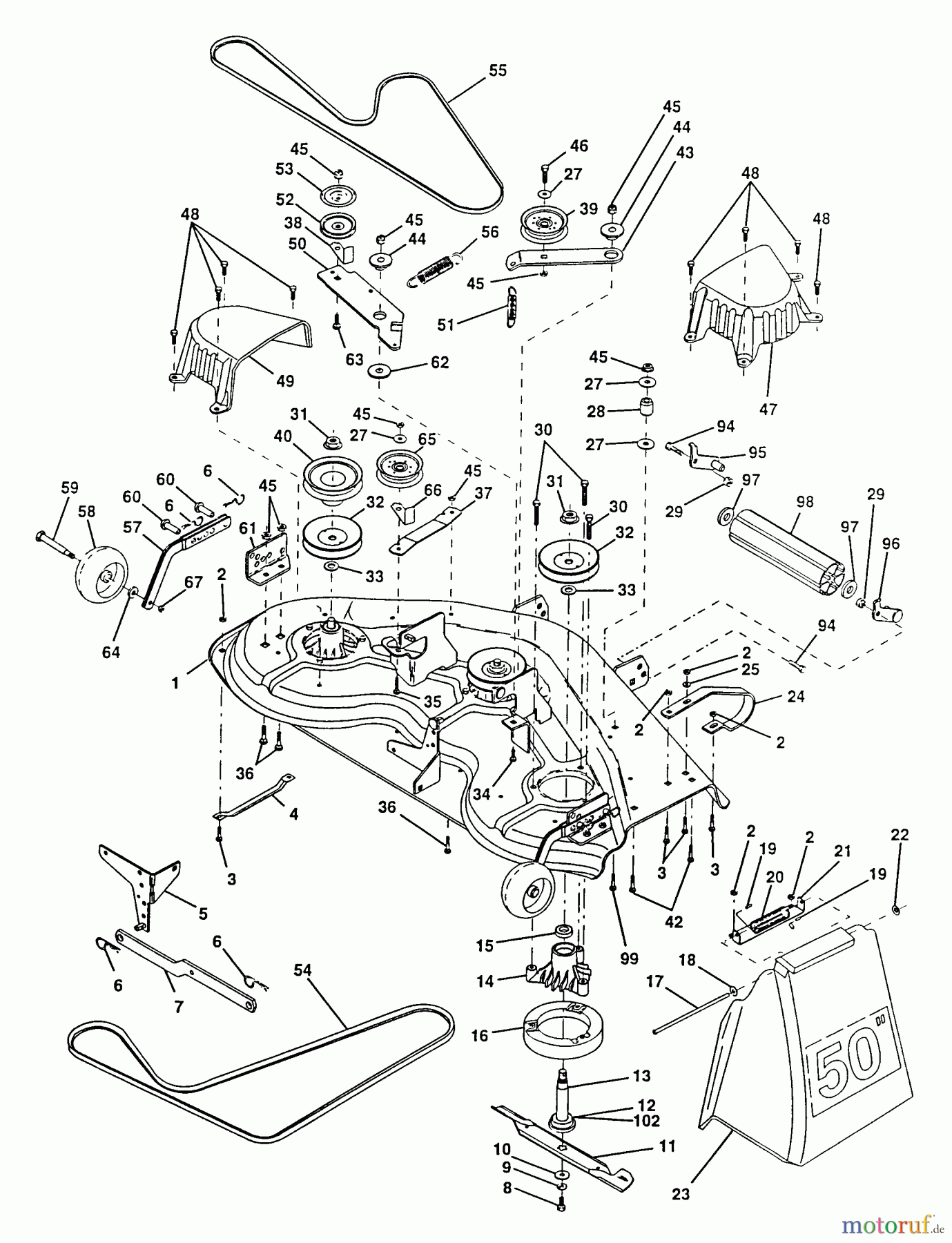 Poulan / Weed Eater Rasen und Gartentraktoren PP22H50A - Poulan Pro Lawn Tractor Mower Deck