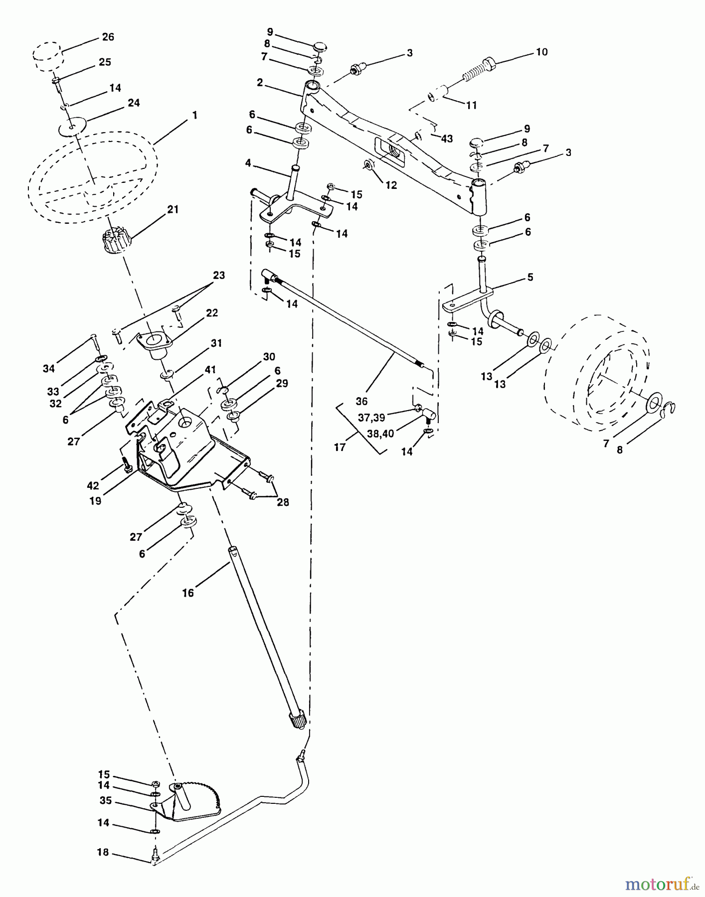  Poulan / Weed Eater Rasen und Gartentraktoren PP22H50A - Poulan Pro Lawn Tractor Steering Assembly